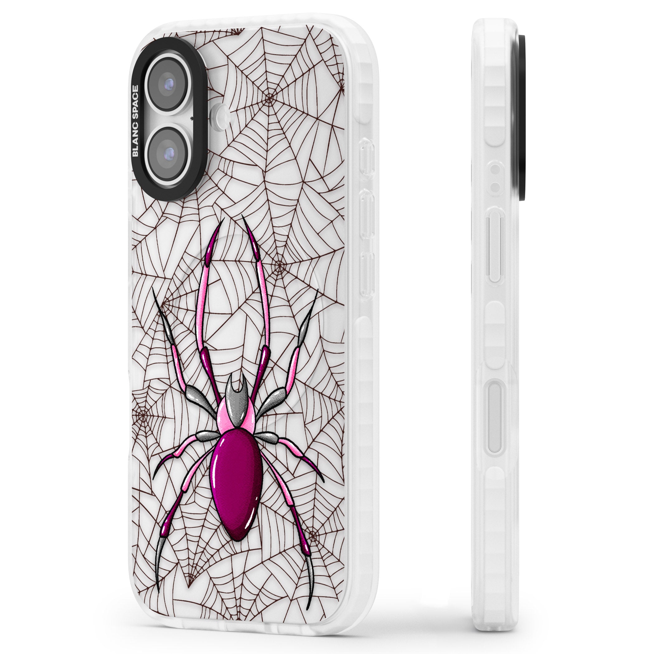 Arachnophobia iPhone 17 Impact Clear Phone Case Side Profile