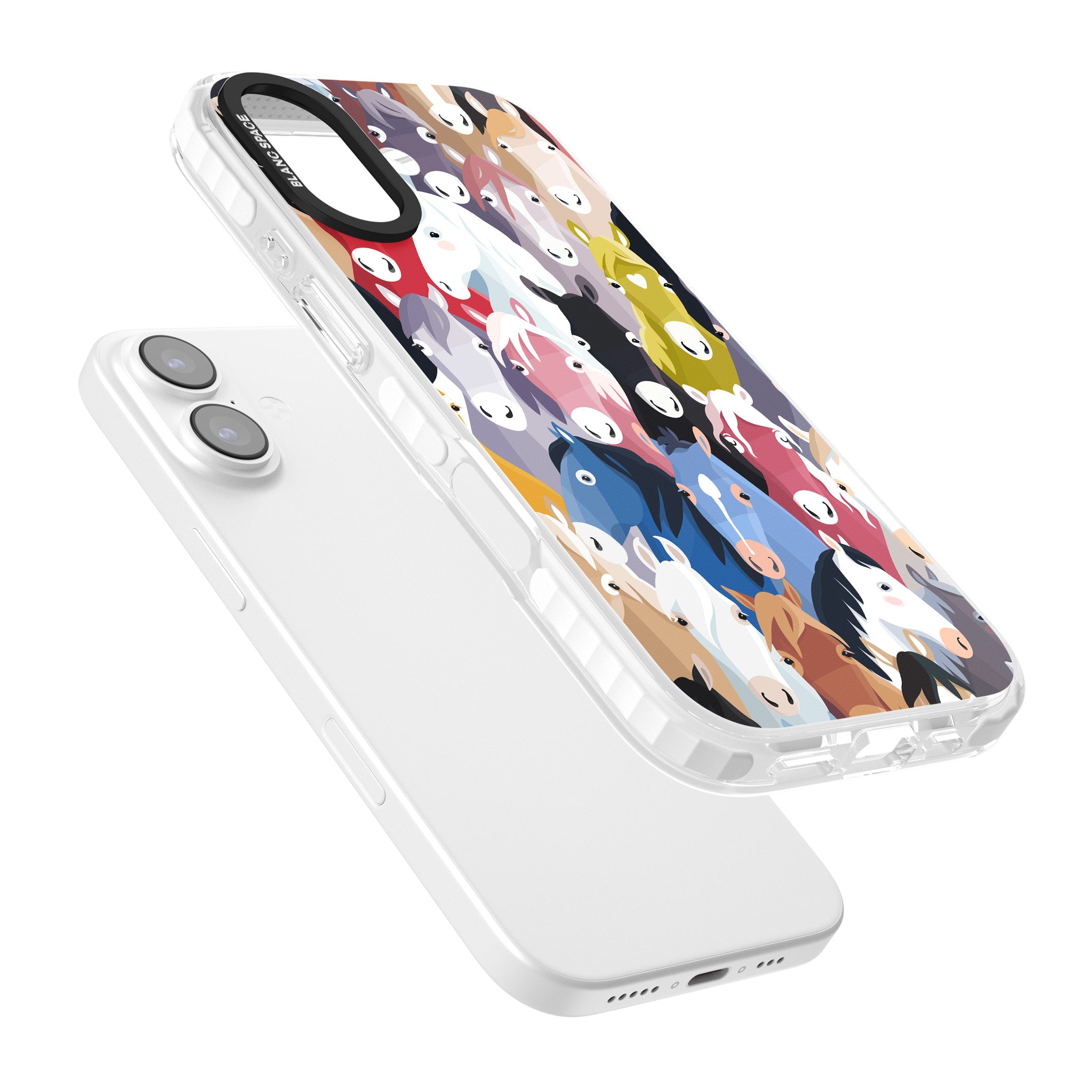 Colourful Horse Pattern iPhone 17 Impact Clear Phone Case Colours
