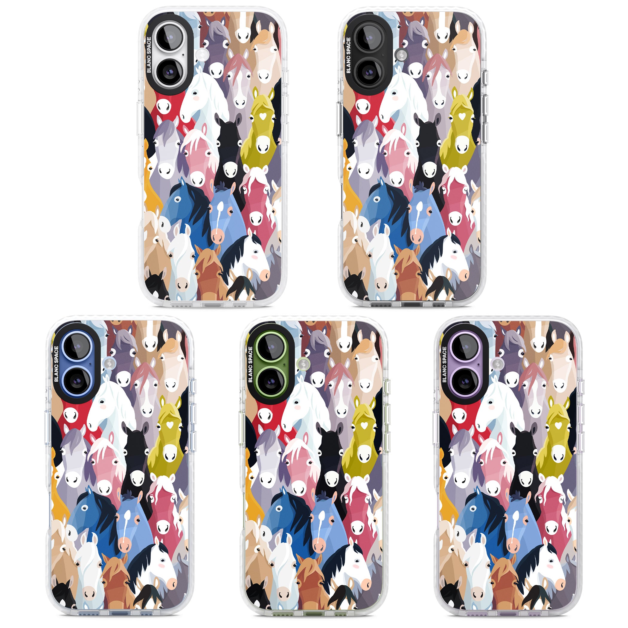 Colourful Horse Pattern iPhone 17 Impact Clear Phone Case APT Impact Protection