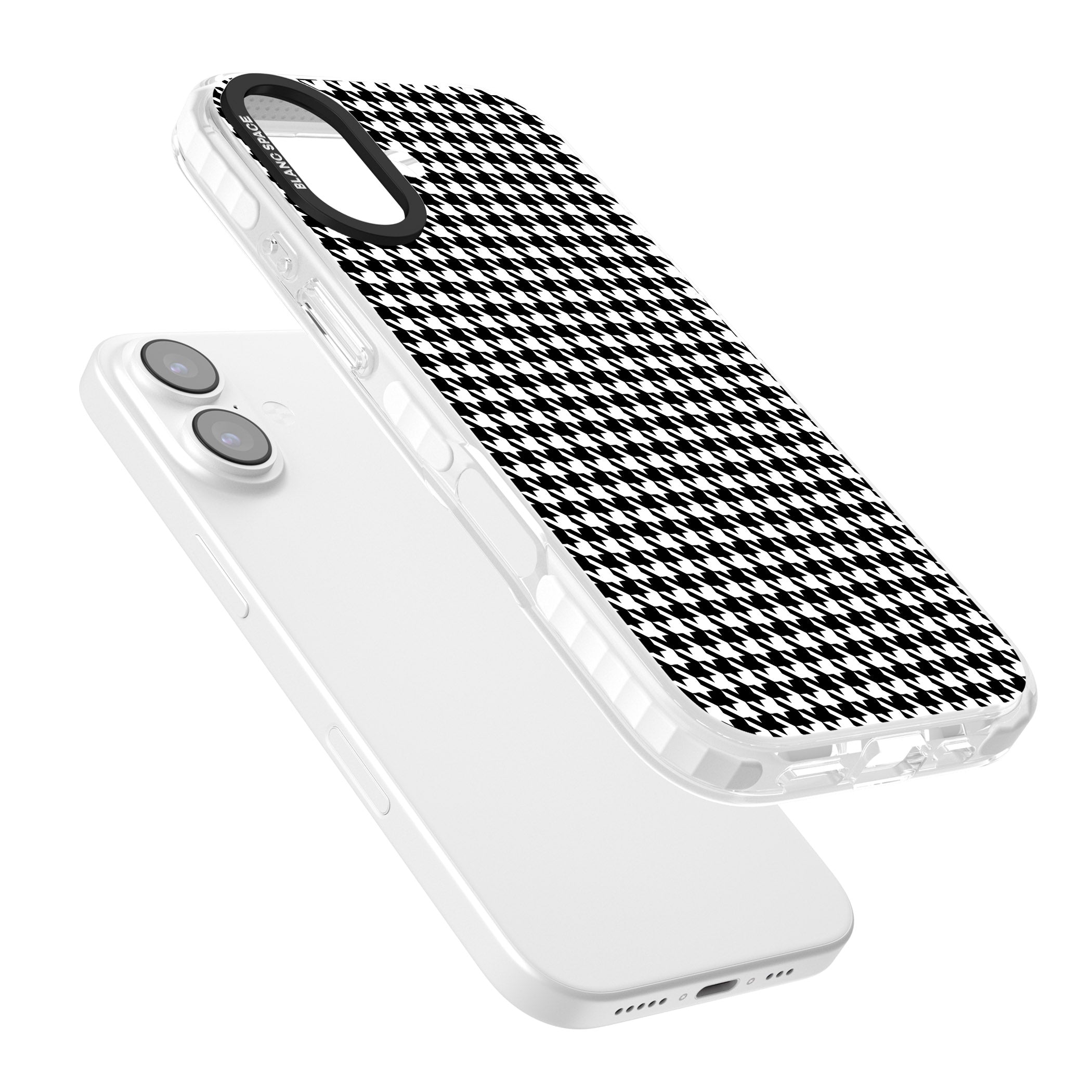 Black Houndstooth Pattern iPhone 17 Impact Clear Phone Case Colours