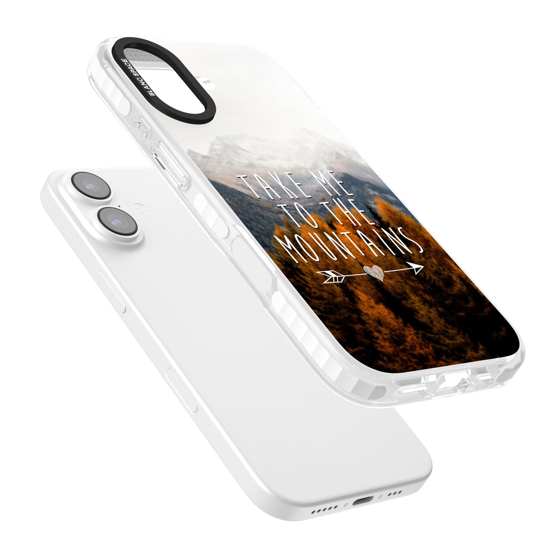 Take Me Mountains Quote iPhone 17 Impact Clear Phone Case Colours