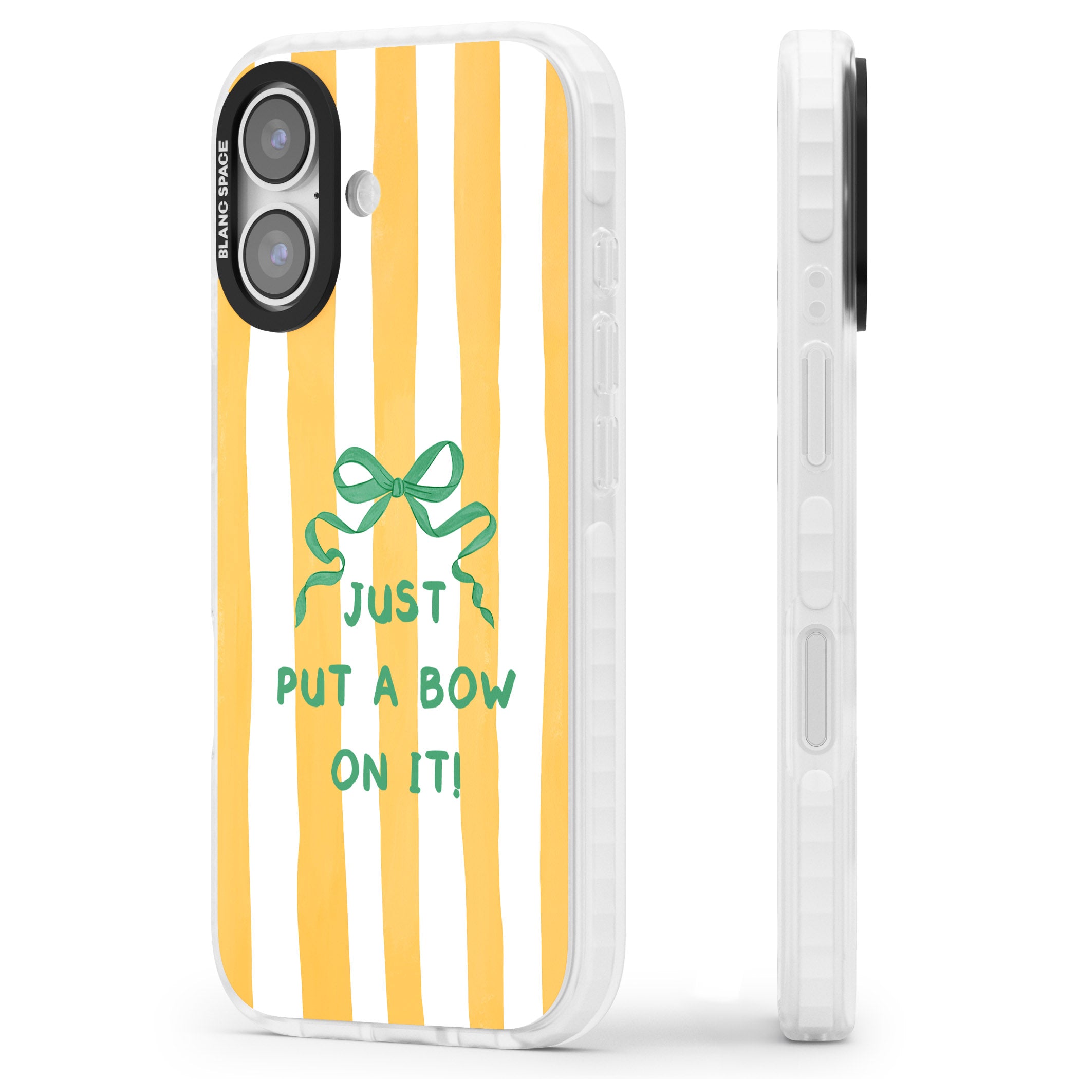 Just Put a Bow On It iPhone 17 Impact Clear Phone Case Side Profile
