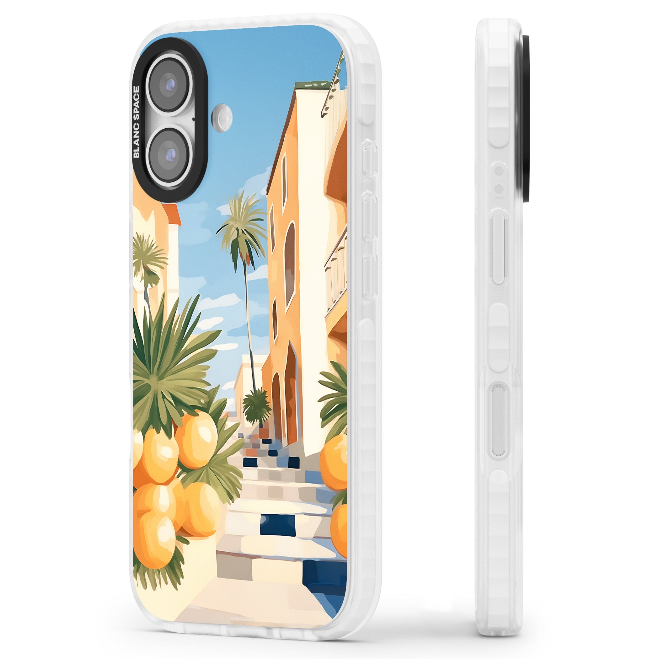 Mediterranean Village iPhone 17 Impact Clear Phone Case Side Profile