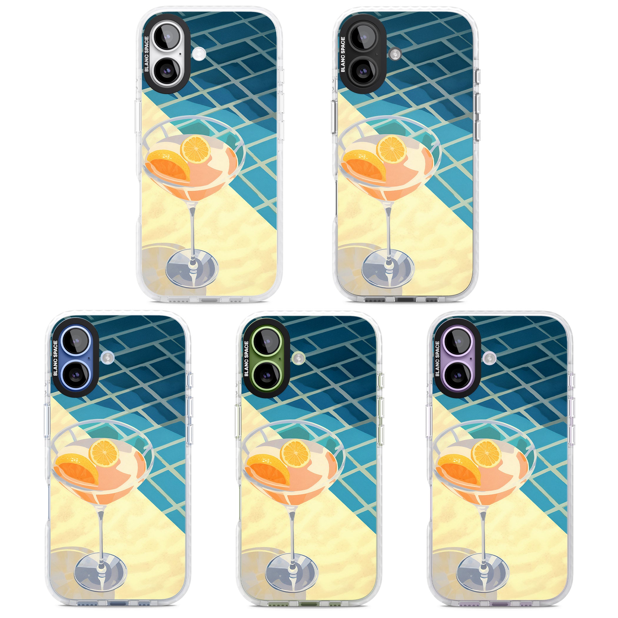 Poolside Citrus Cocktail iPhone 17 Impact Clear Phone Case APT Impact Protection