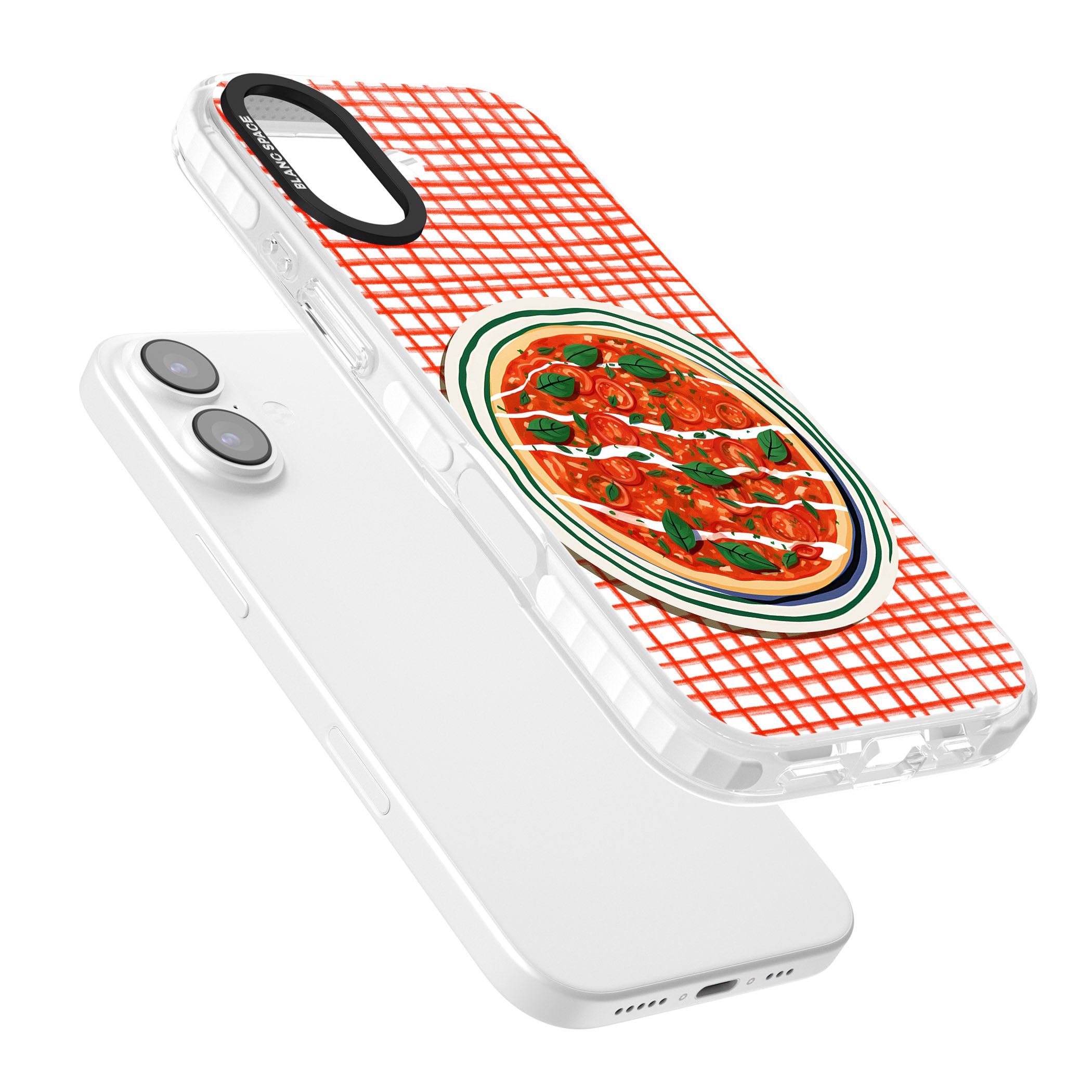 Margherita On Red Check iPhone 17 Impact Clear Phone Case Colours