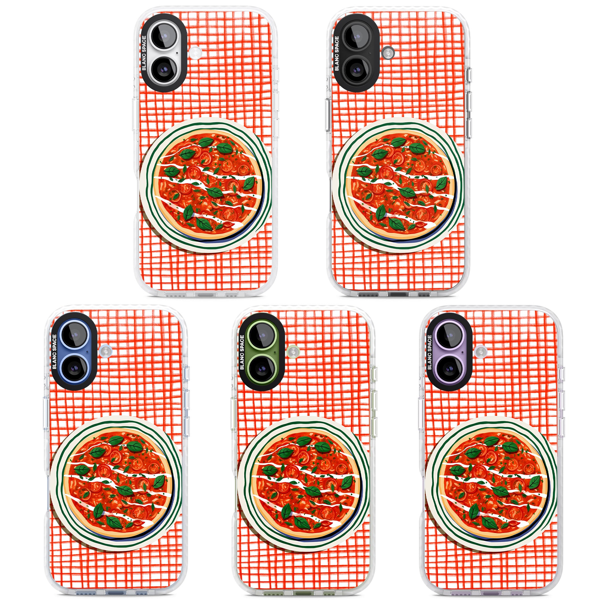 Margherita On Red Check iPhone 17 Impact Clear Phone Case APT Impact Protection