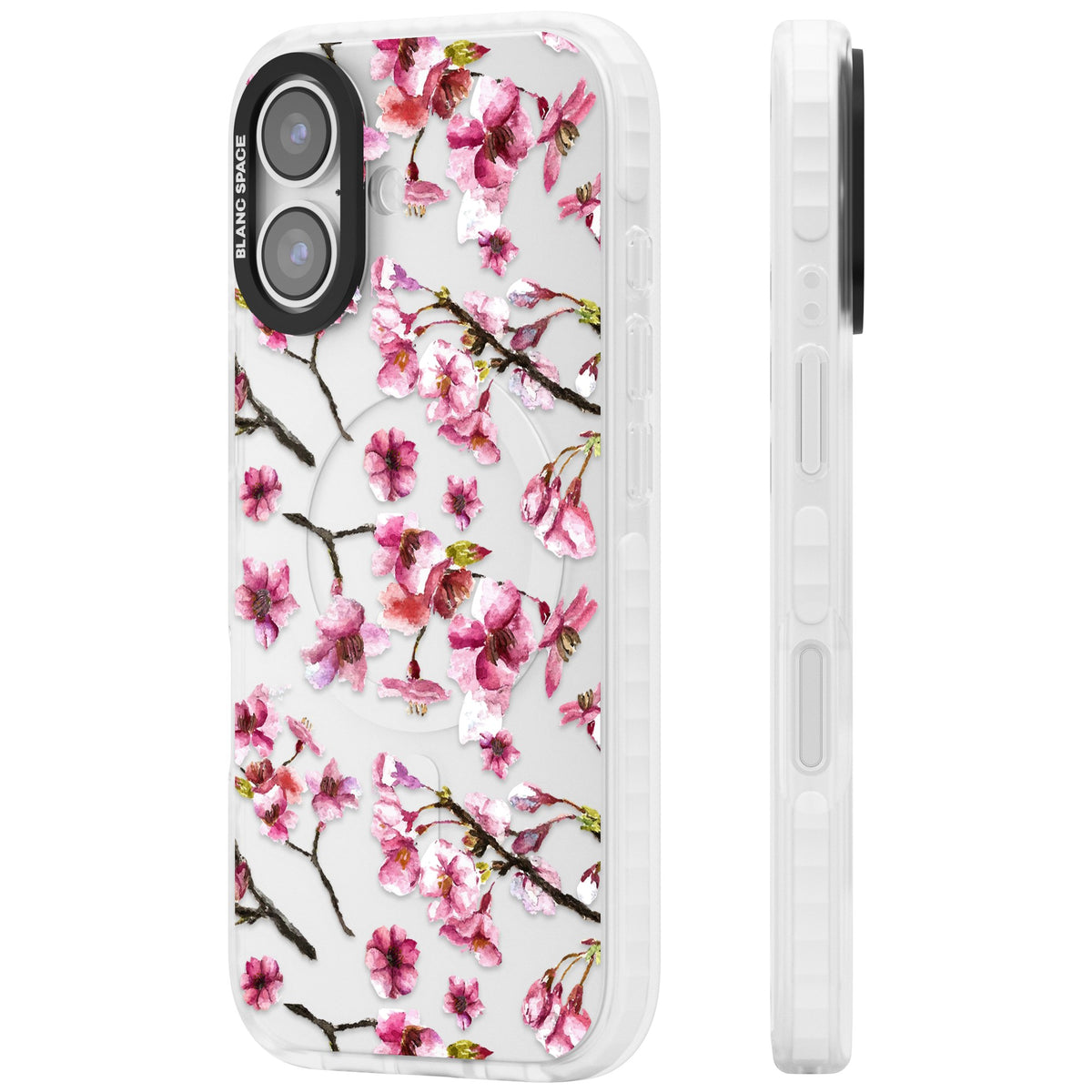 Sakura Bloom iPhone 16 / iPhone 16 Plus / iPhone 17 Impact Clear Phone Case side