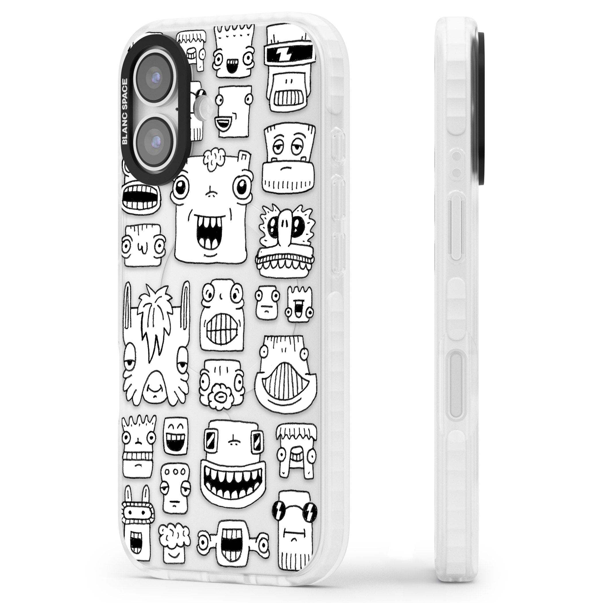 Burst Heads iPhone 17 Impact Clear Phone Case Side Profile