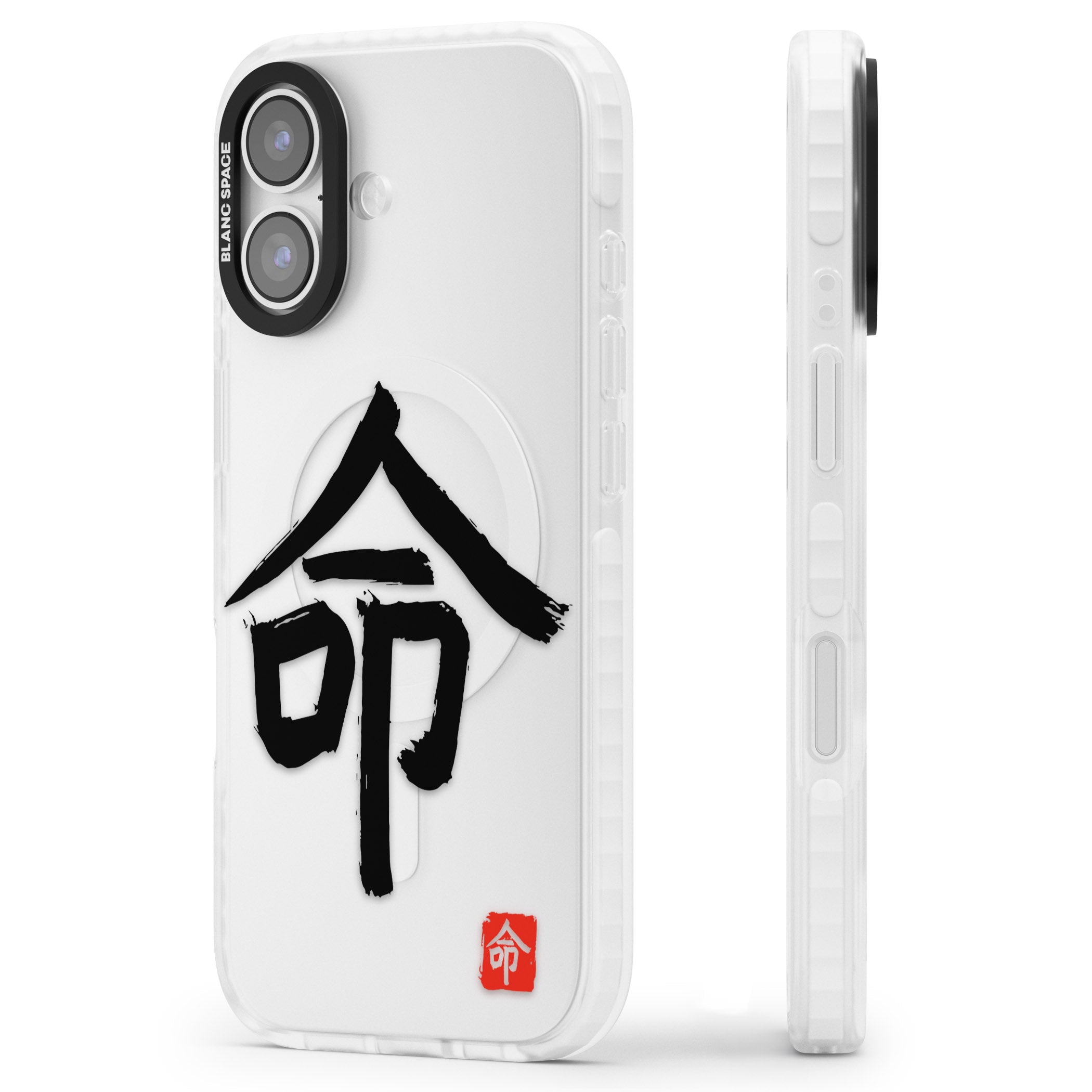 Japanese Kanji Life iPhone 17 Impact Clear Phone Case Side Profile
