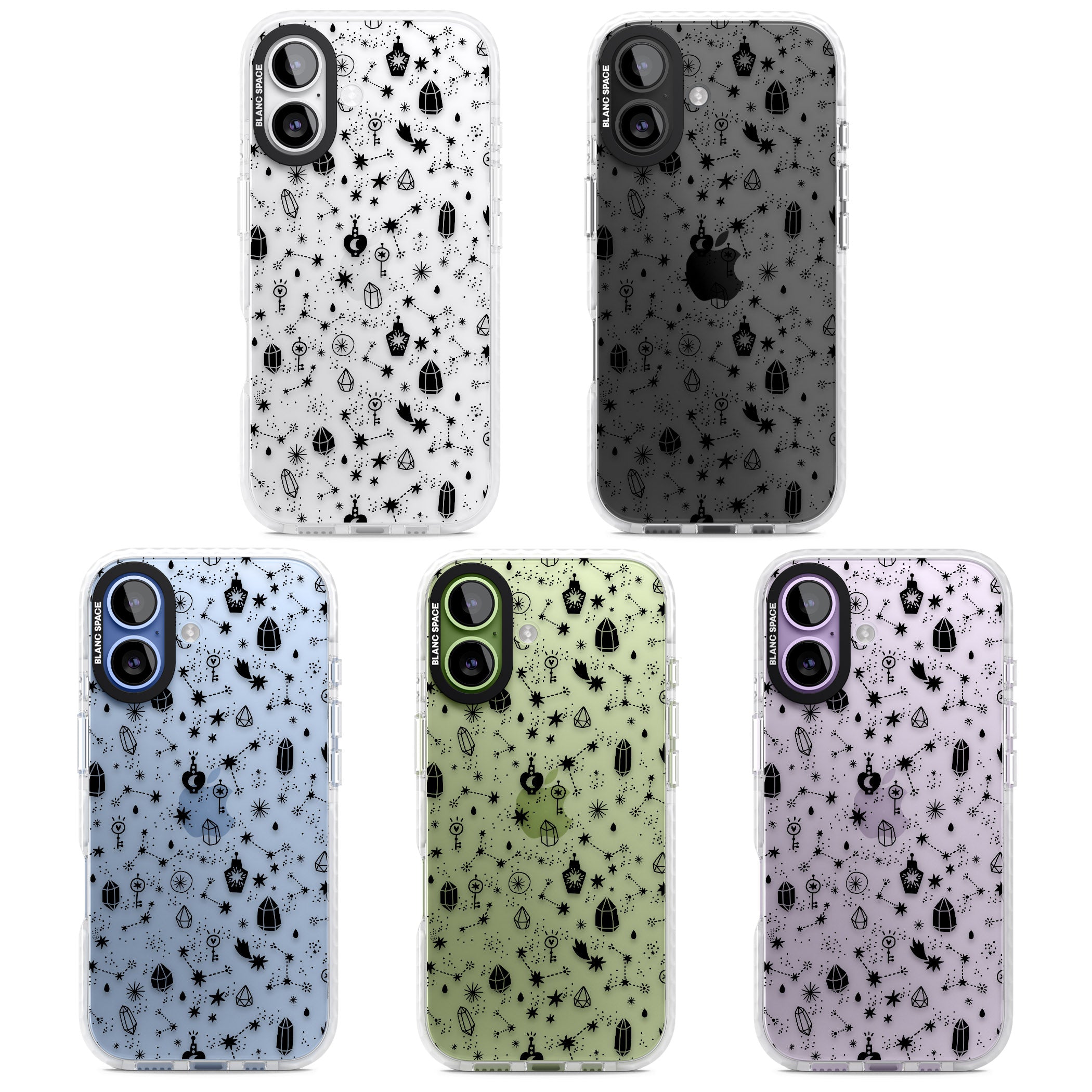 Black Cosmic Crystal iPhone 17 Impact Clear Phone Case APT Impact Protection