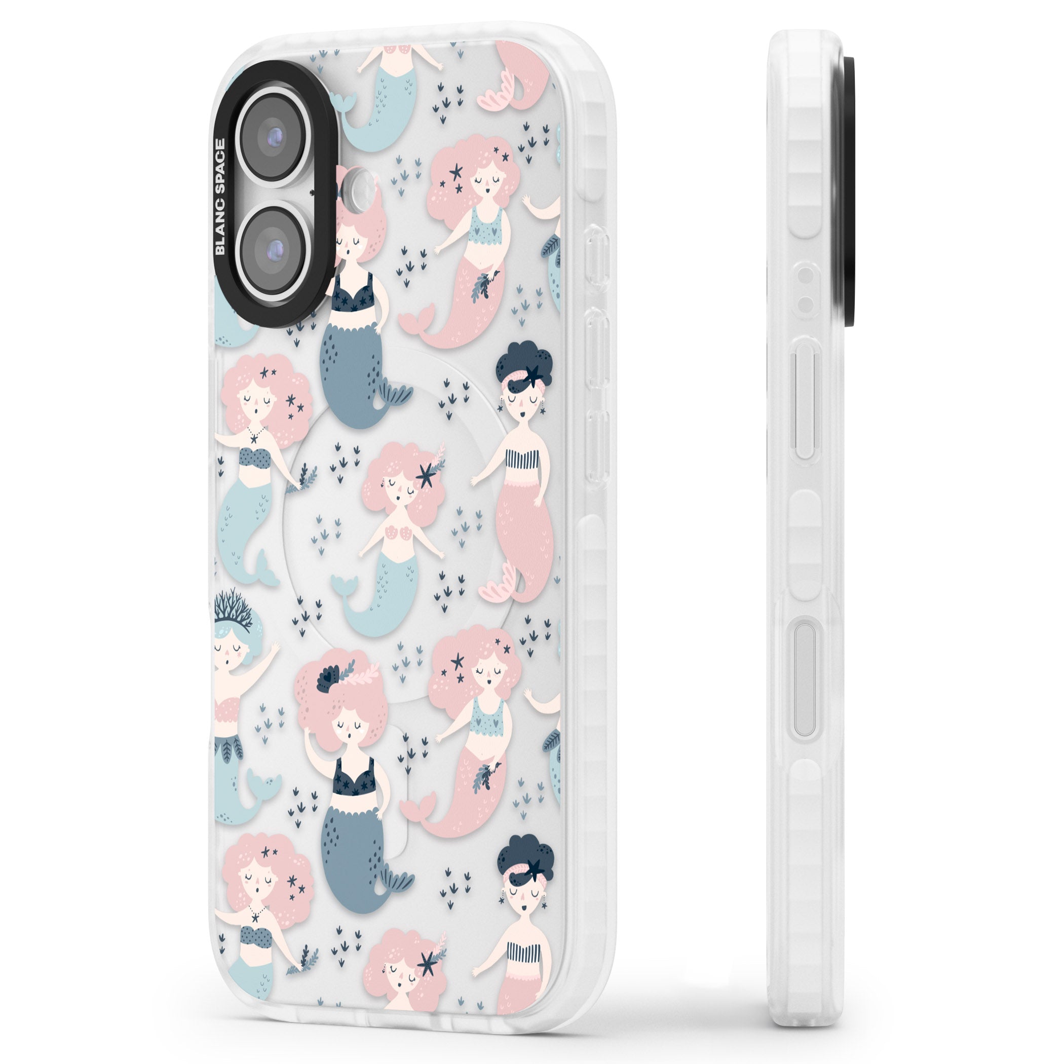 Under The Sea Mermaids (Clear) iPhone 17 Impact Clear Phone Case Side Profile