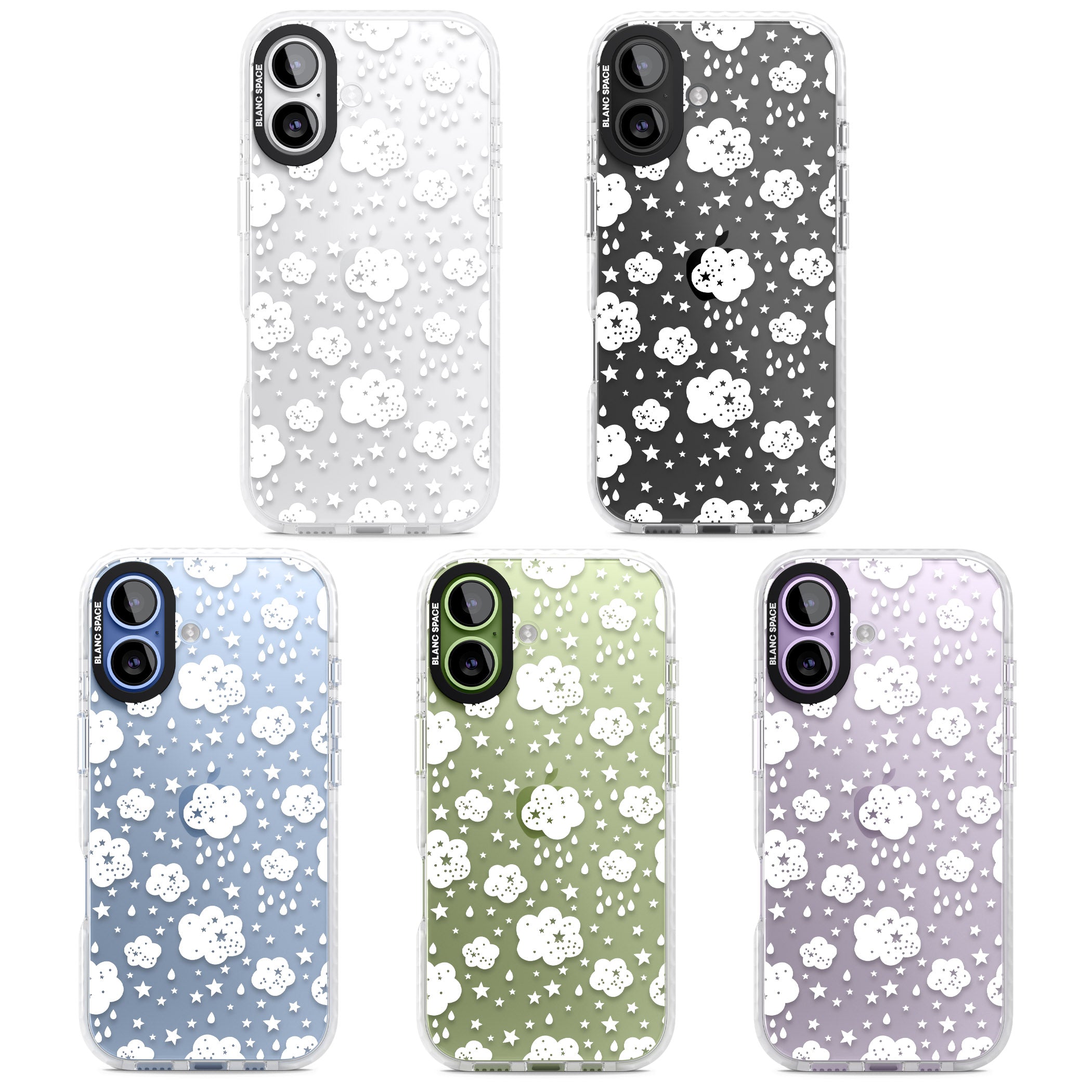 Starry Rain Clouds iPhone 17 Impact Clear Phone Case APT Impact Protection