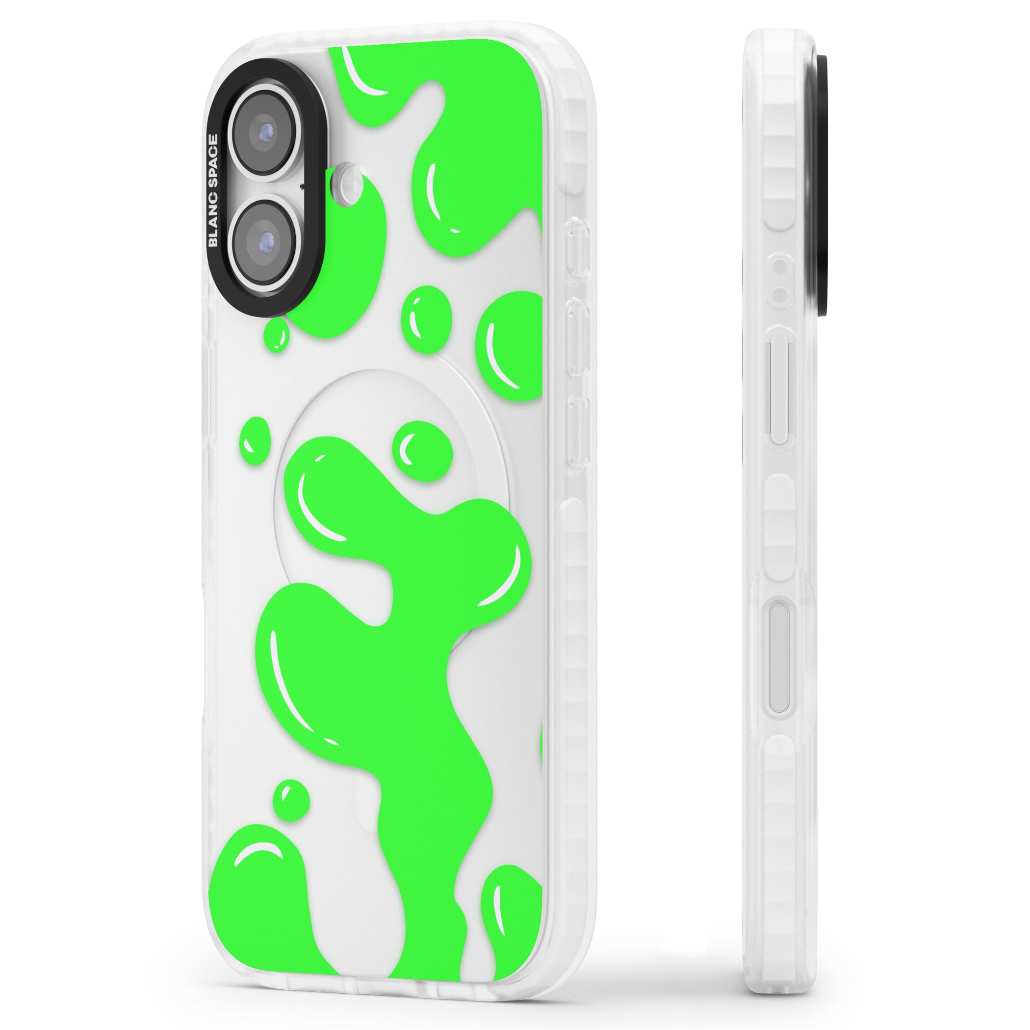 Green Lava Lamp iPhone 17 Impact Clear Phone Case Side Profile