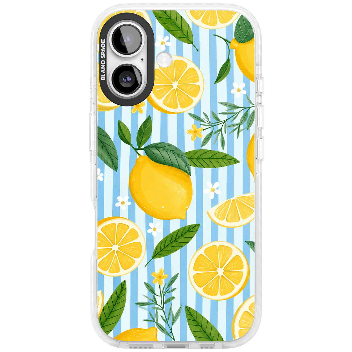 Capri Citrus Stripe iPhone 16 / iPhone 16 Plus / iPhone 17 Impact Clear Phone Case front