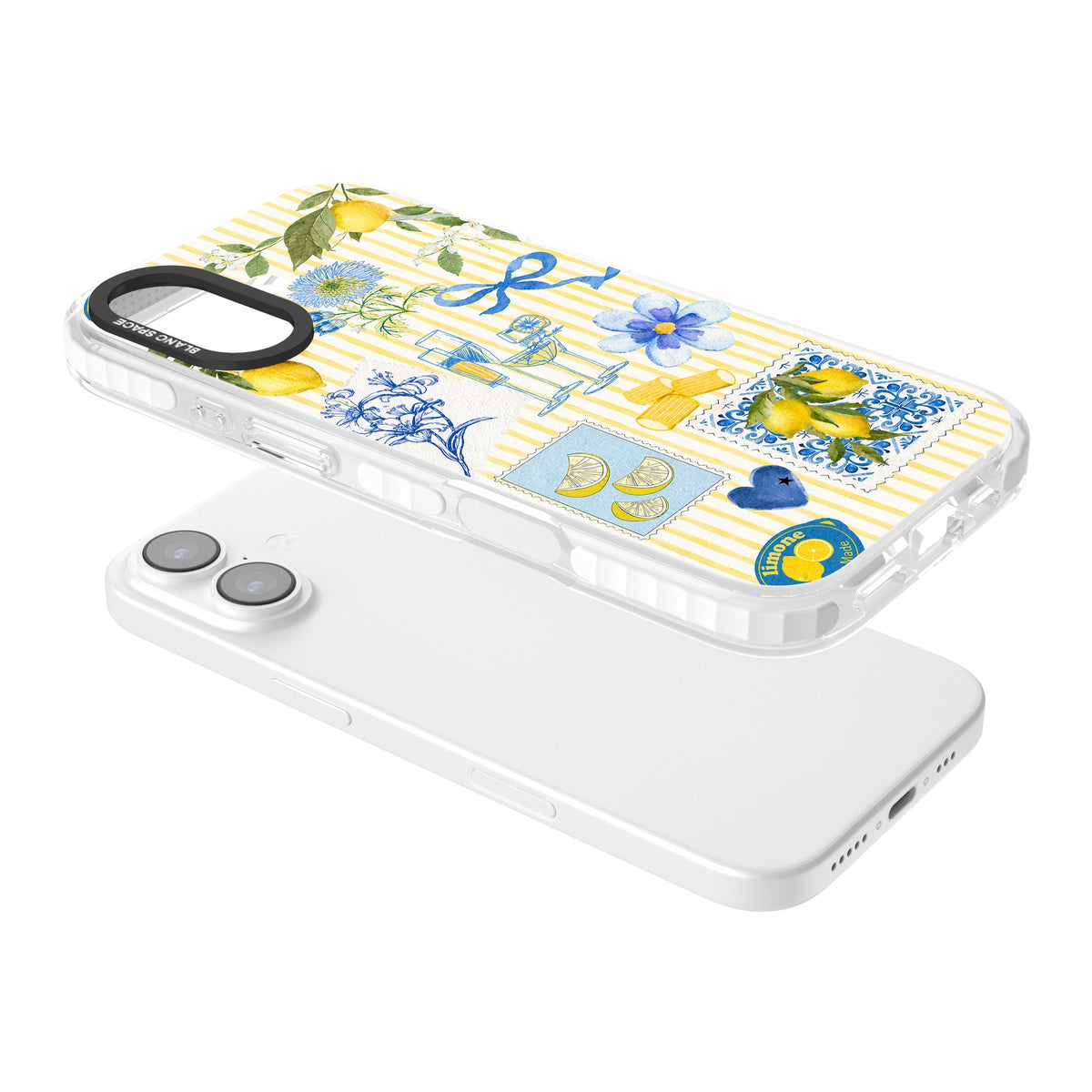 Limone Riviera iPhone 16 / iPhone 16 Plus / iPhone 17 Impact Clear Phone Case angled