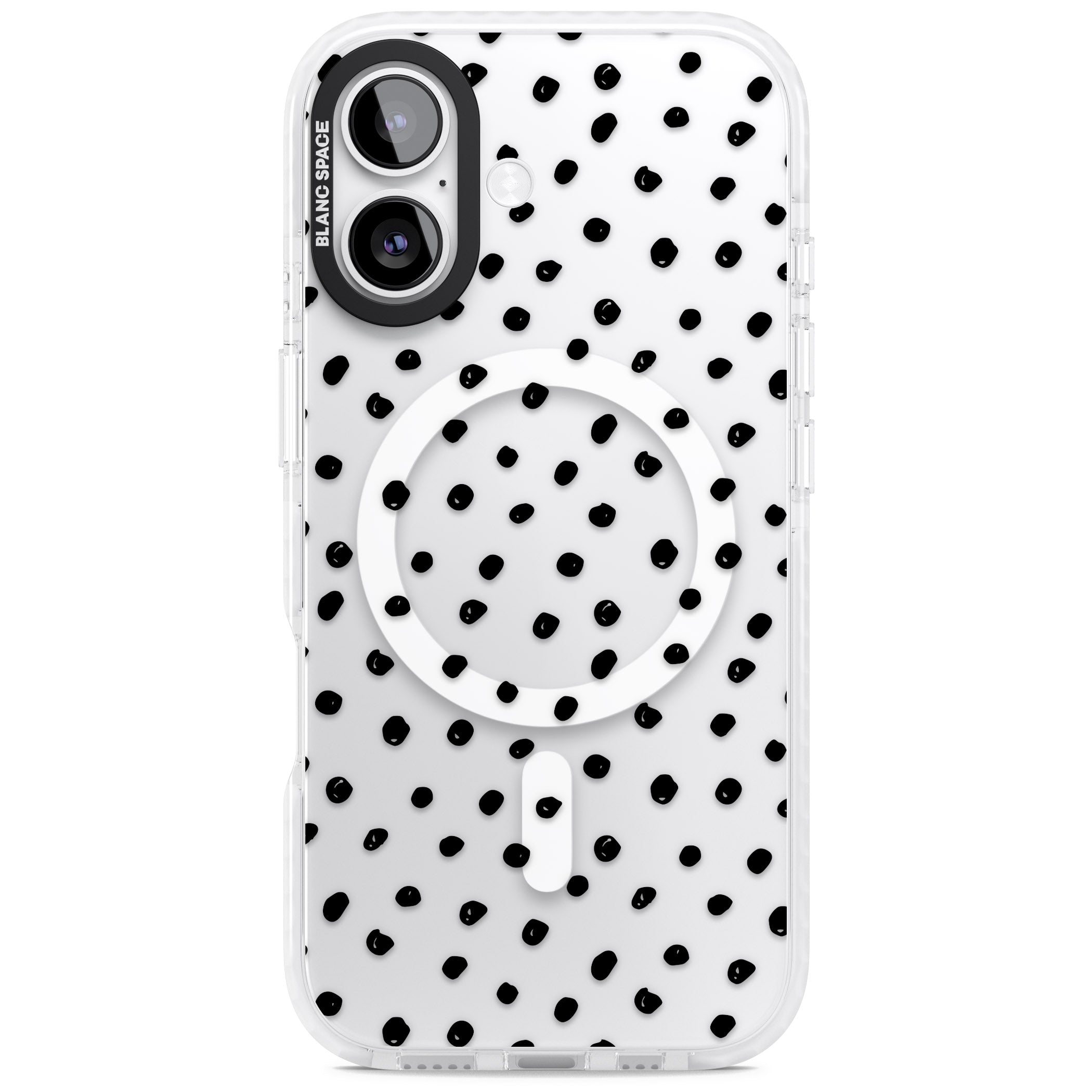 Messy Black Dot Pattern iPhone 17 Impact Pro Clear Phone Case