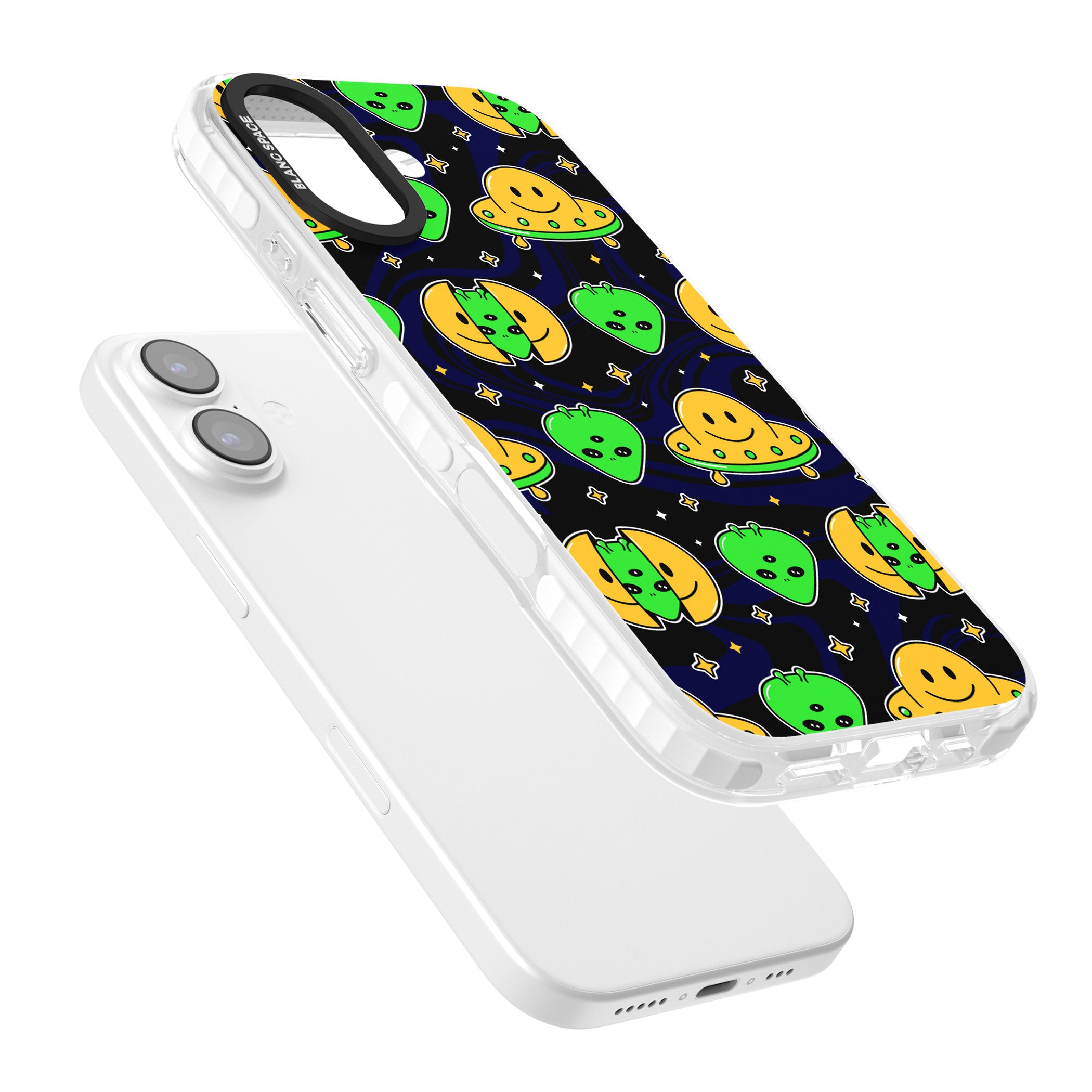 Alien Head Pattern iPhone 17 Impact Pro Clear Phone Case Colours