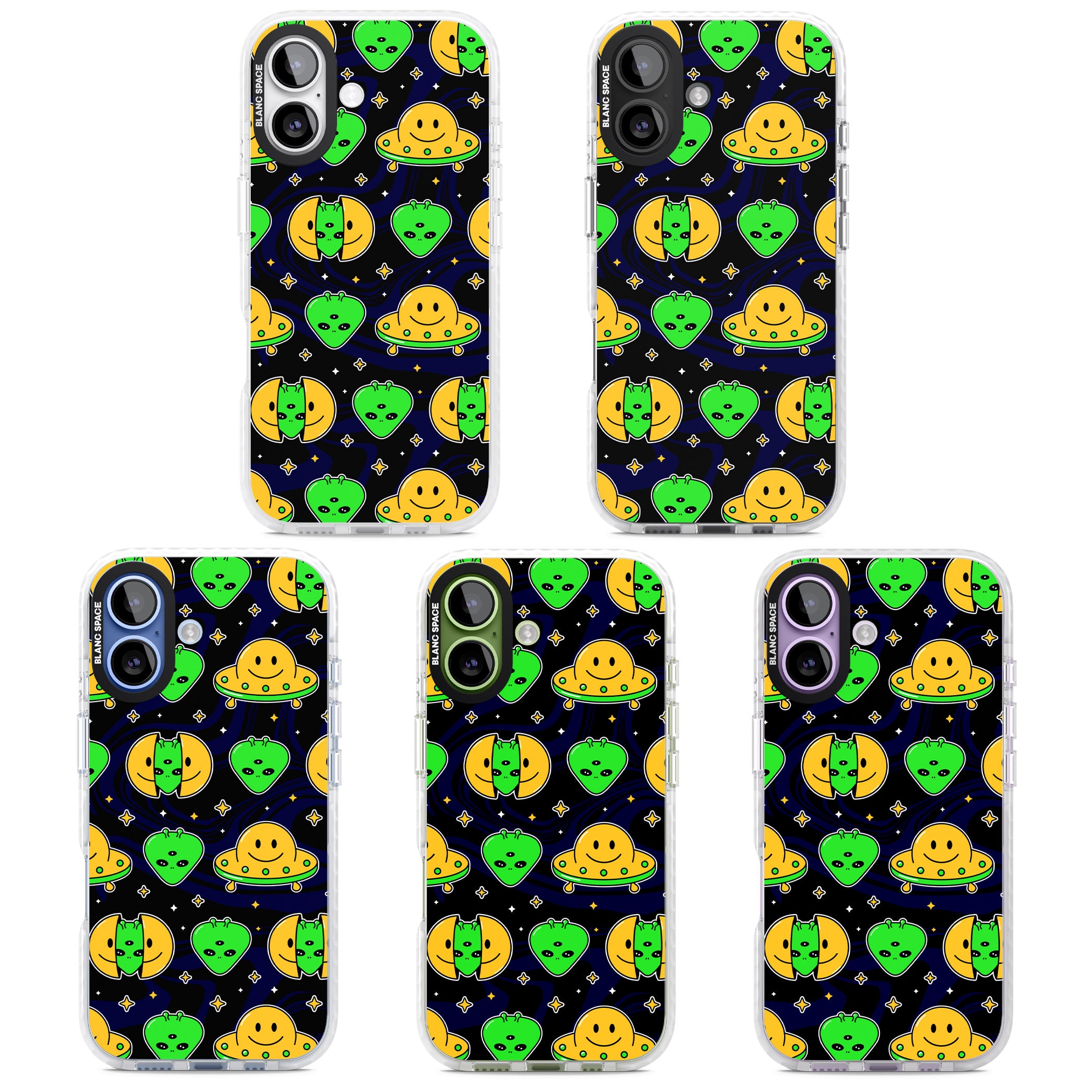 Alien Head Pattern iPhone 17 Impact Pro Clear Phone Case APT Impact Protection