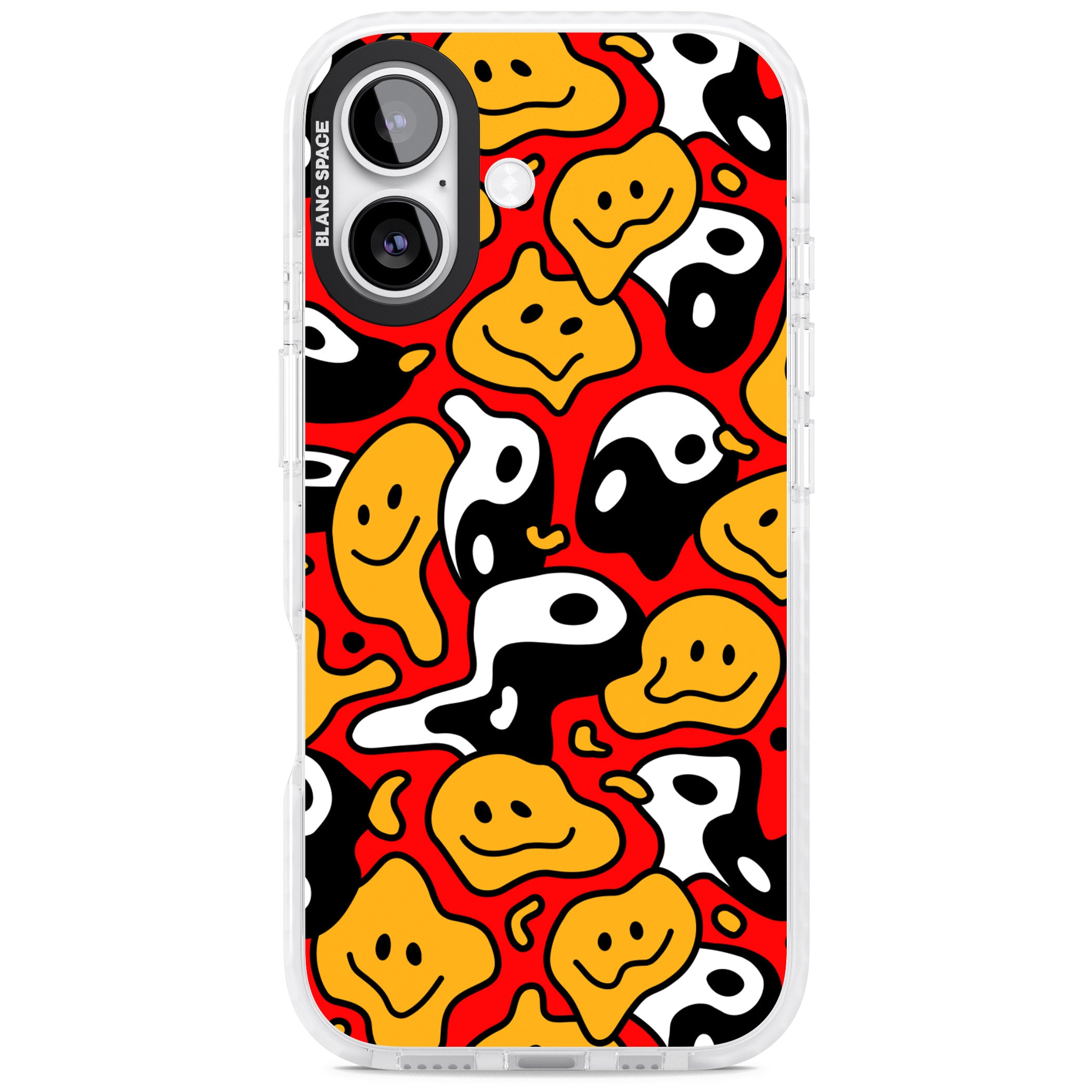 Yin Yang Acid Face iPhone 17 Impact Pro Clear Phone Case