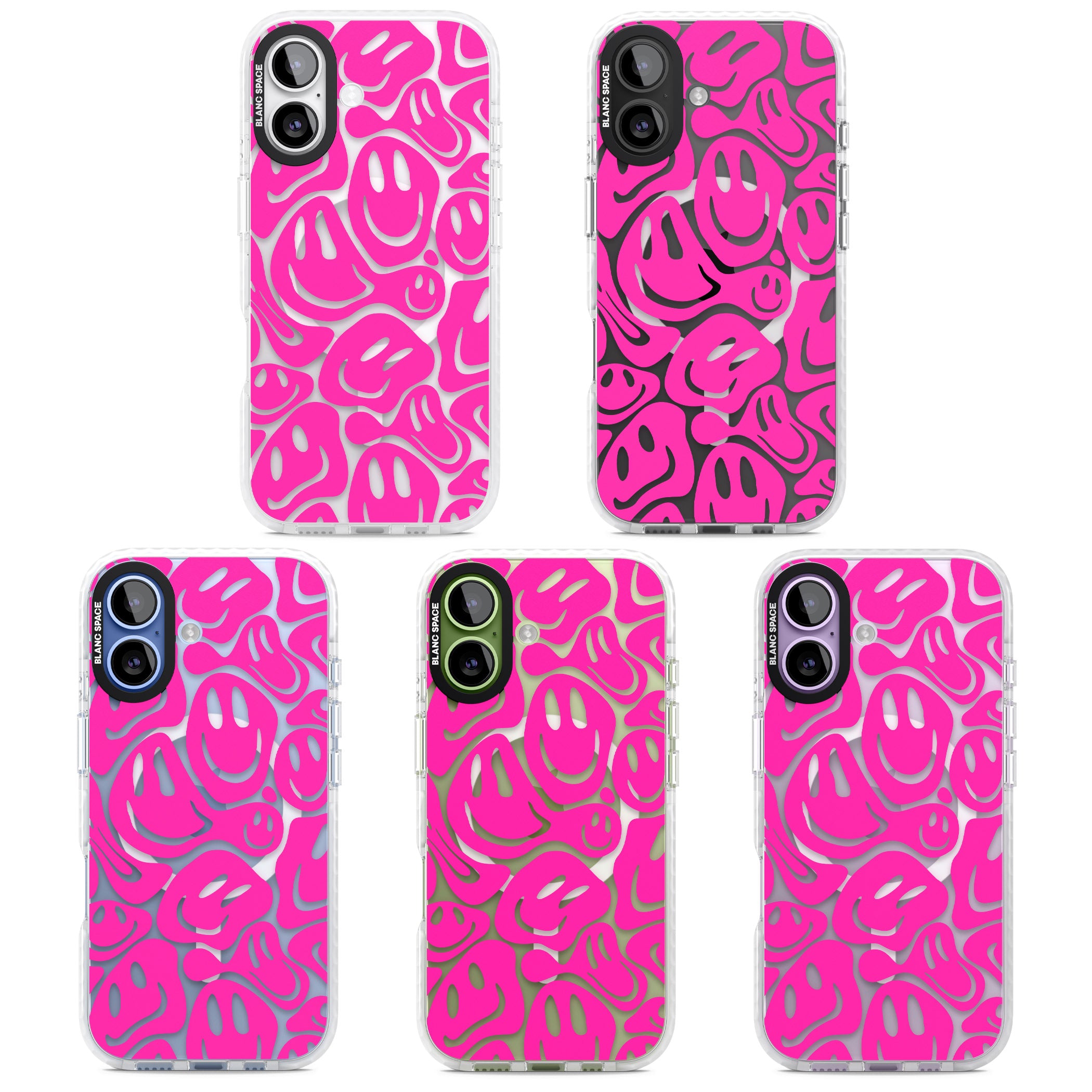 Pink Acid Faces iPhone 17 Impact Pro Clear Phone Case APT Impact Protection