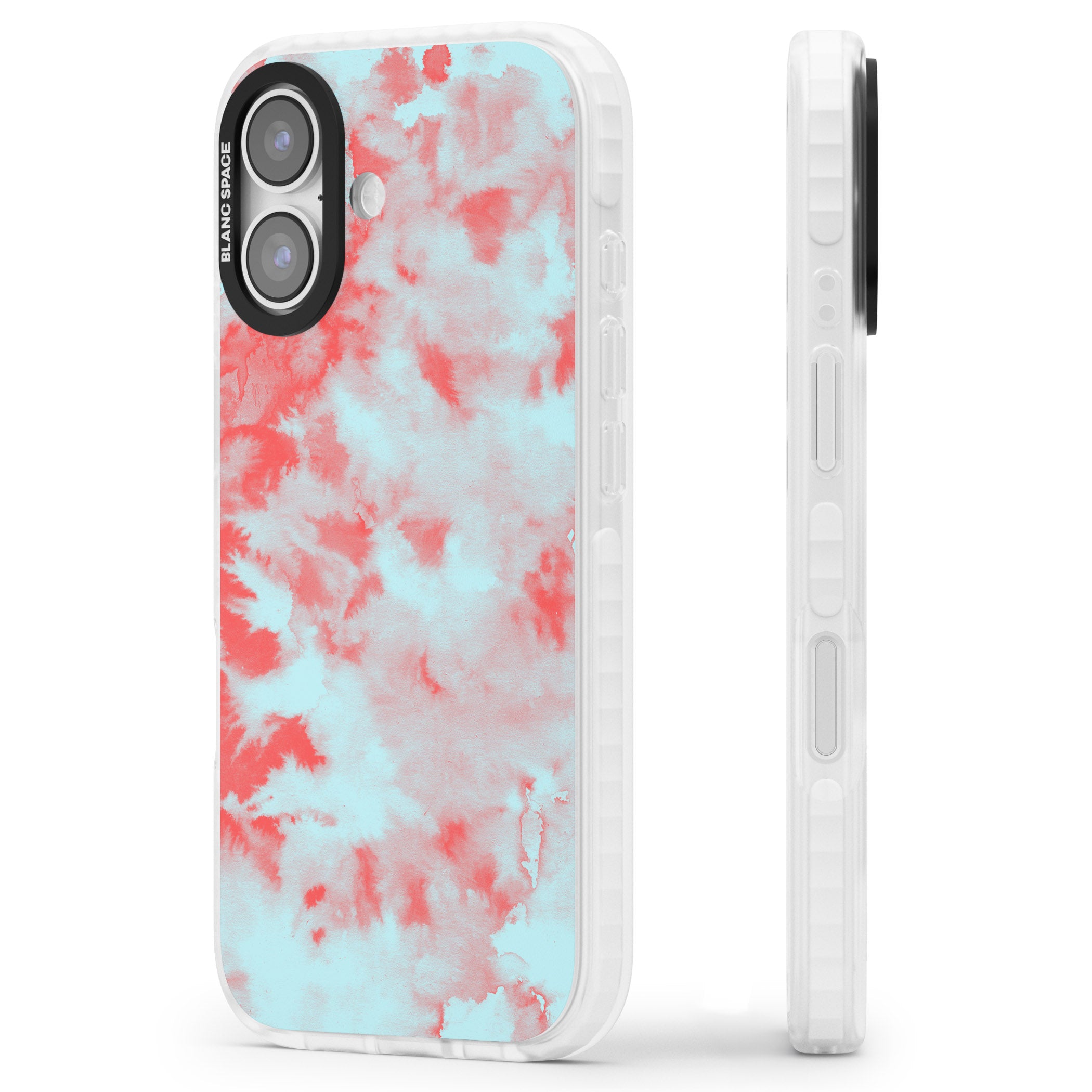 Red & Blue Acid Cloud iPhone 17 Impact Pro Clear Phone Case Side Profile