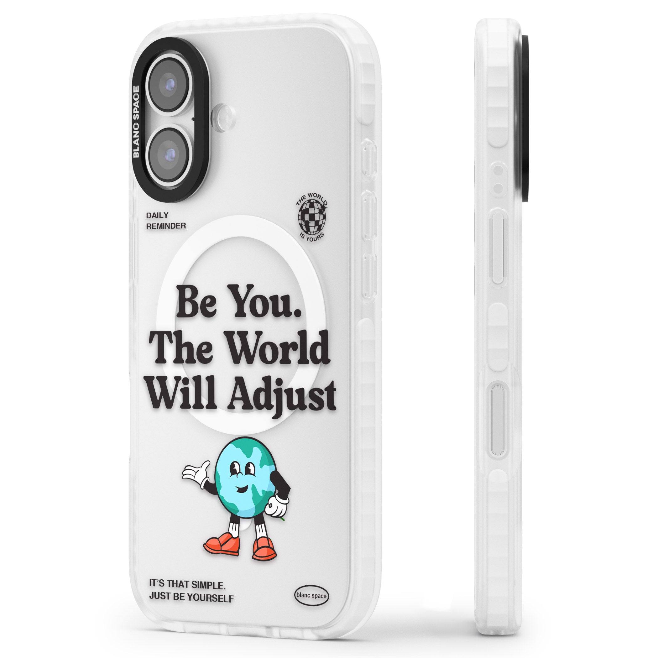 Be You The World Will Adjust iPhone 17 Impact Pro Clear Phone Case Side Profile