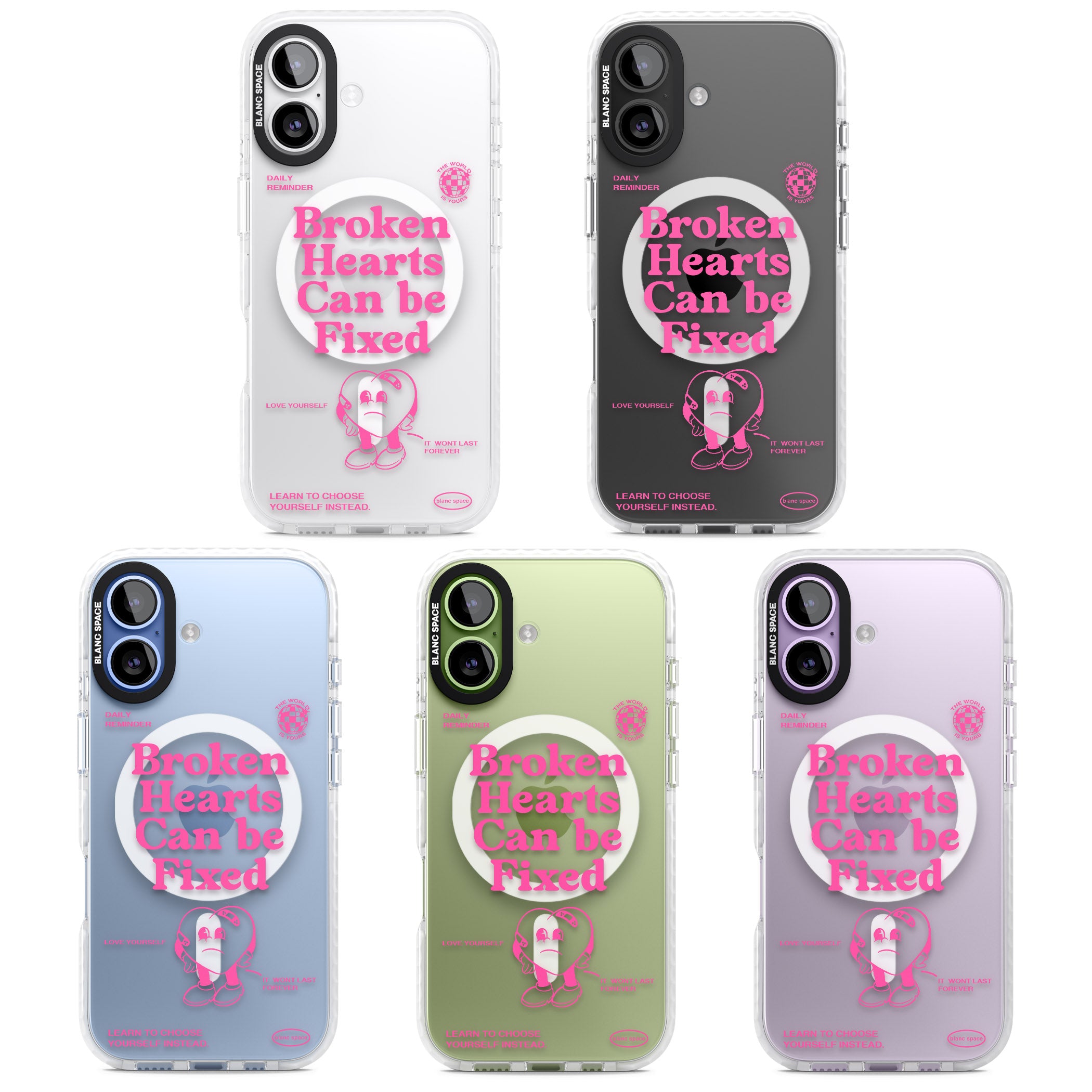 Broken Hearts Can Be Fixed iPhone 17 Impact Pro Clear Phone Case APT Impact Protection