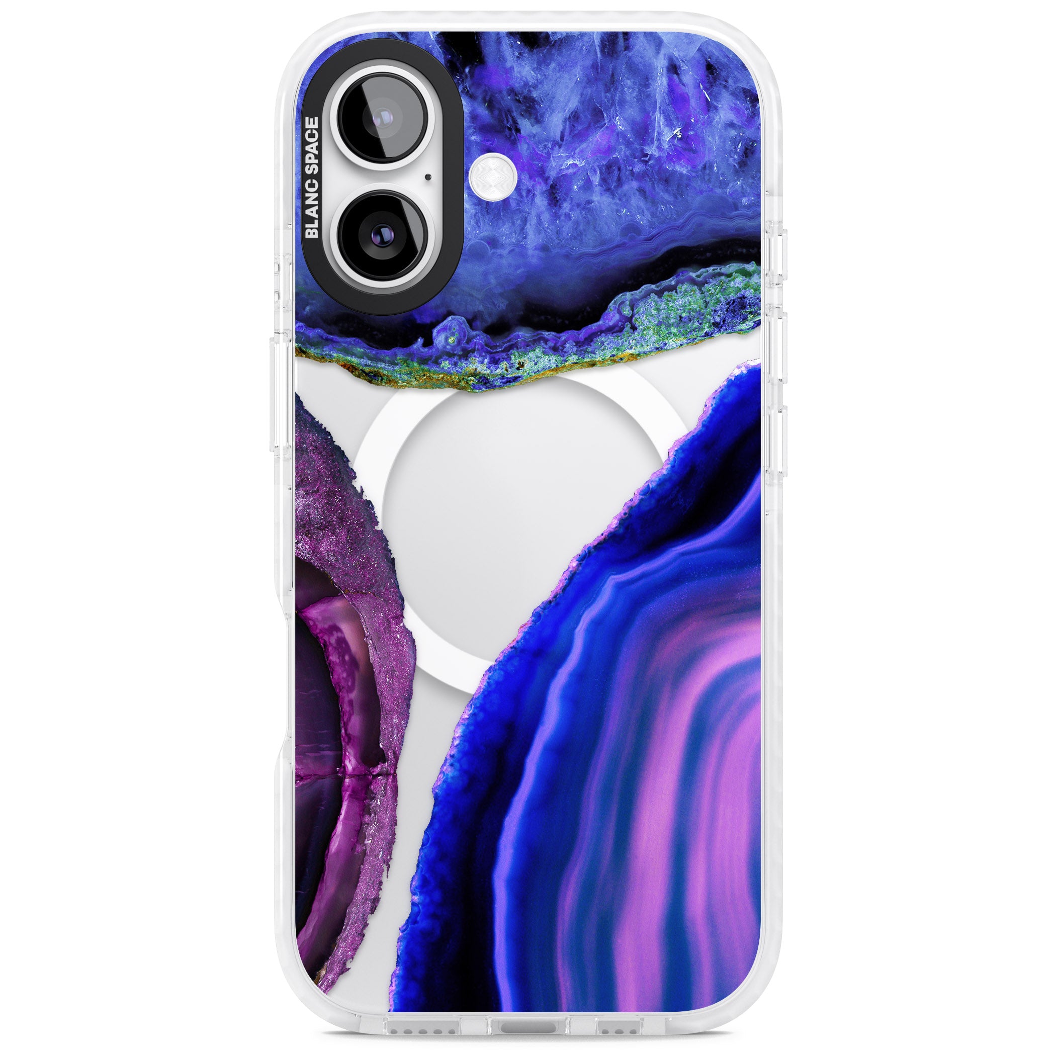 Violet Agate Slice iPhone 17 Impact Pro Clear Phone Case