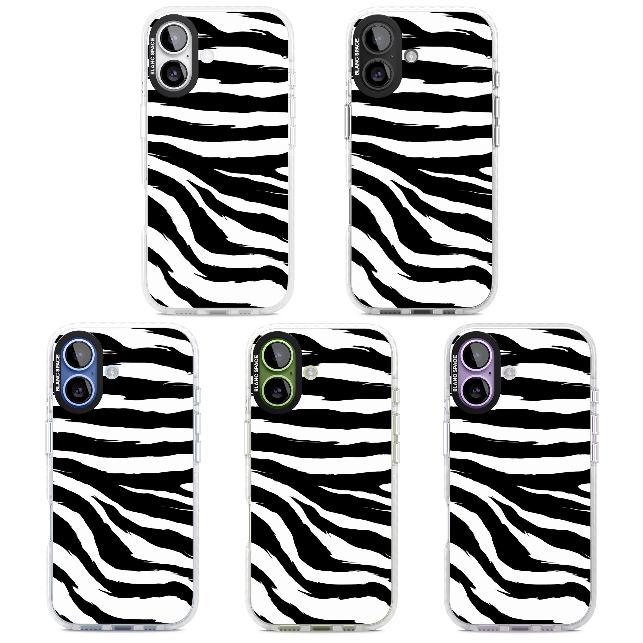 Black Zebra Print iPhone 17 Impact Pro Clear Phone Case APT Impact Protection