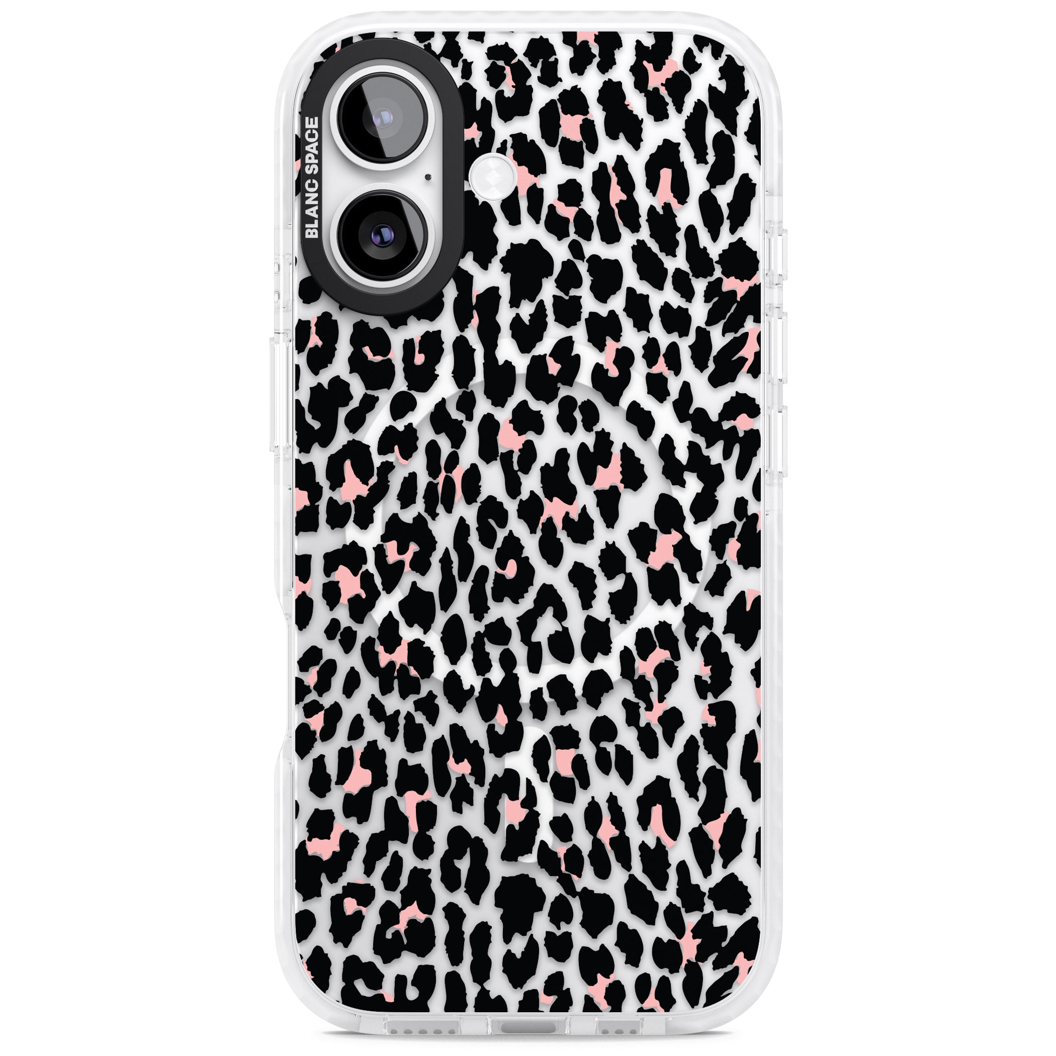 Pink Leopard Print iPhone 17 Impact Pro Clear Phone Case