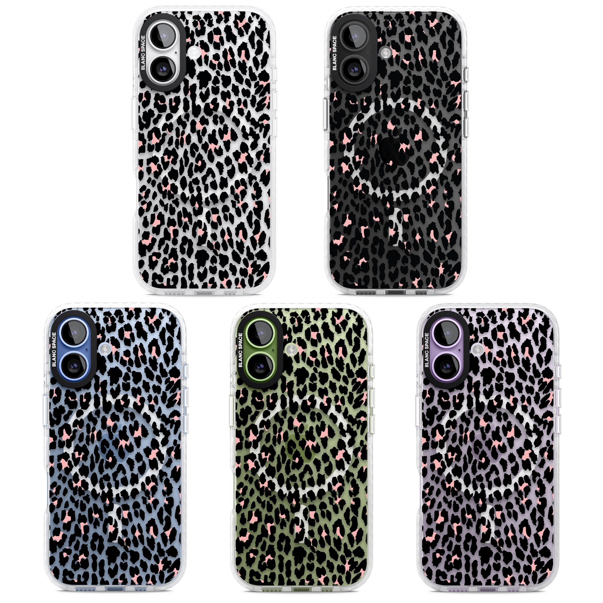 Pink Leopard Print iPhone 17 Impact Pro Clear Phone Case APT Impact Protection