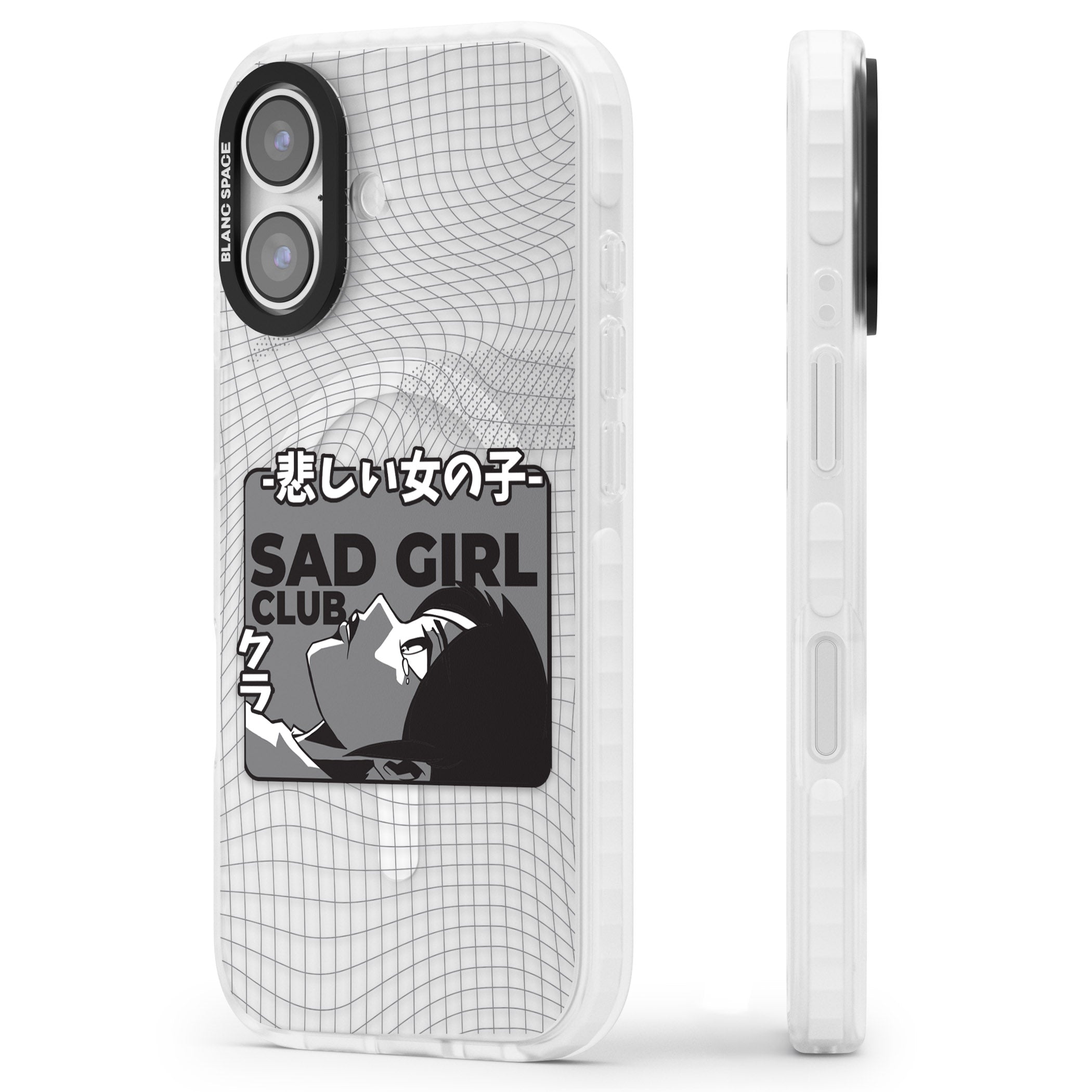 Sad Girl Club iPhone 17 Impact Pro Clear Phone Case Side Profile