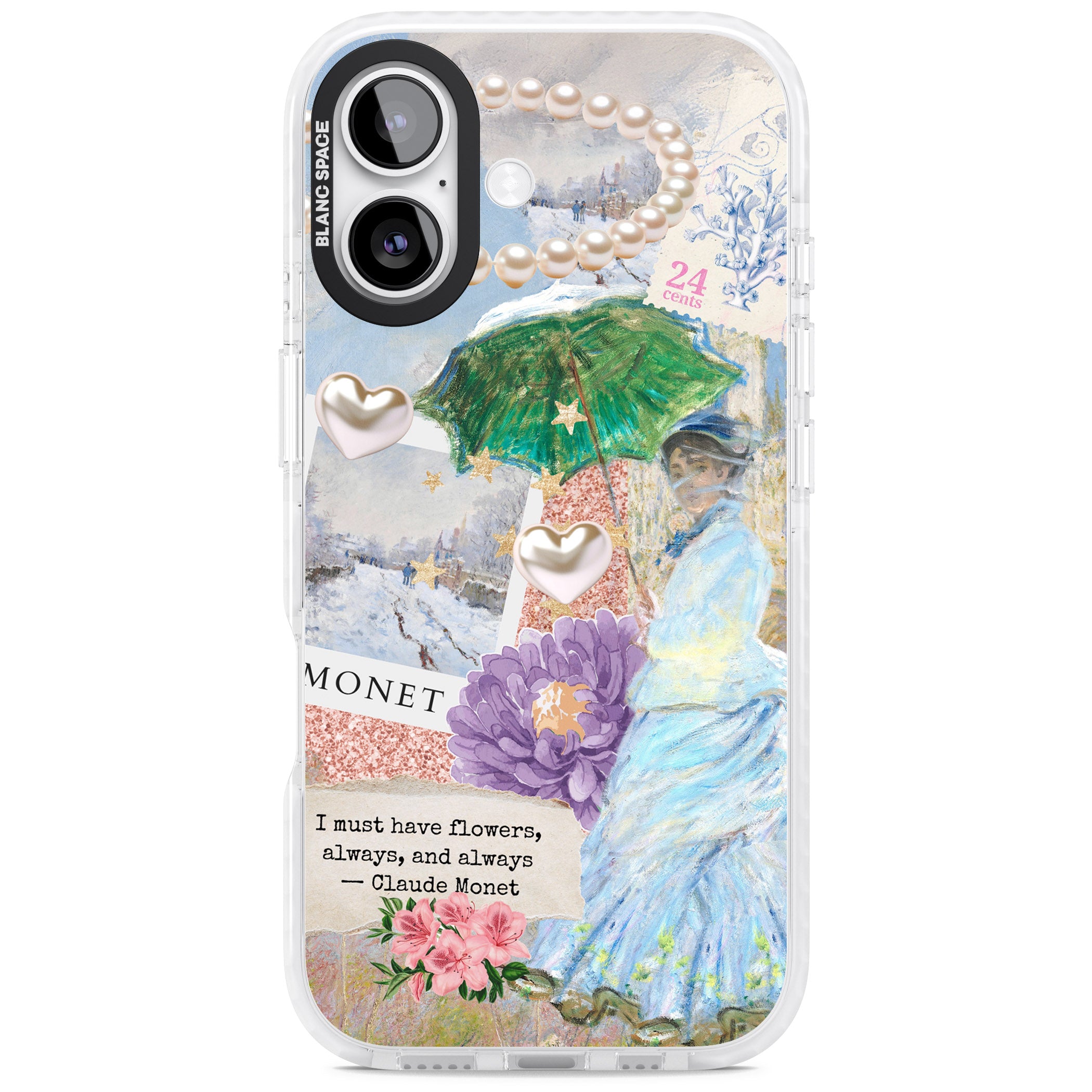 Monet 'Must Have Flowers' Collage iPhone 17 Impact Pro Clear Phone Case