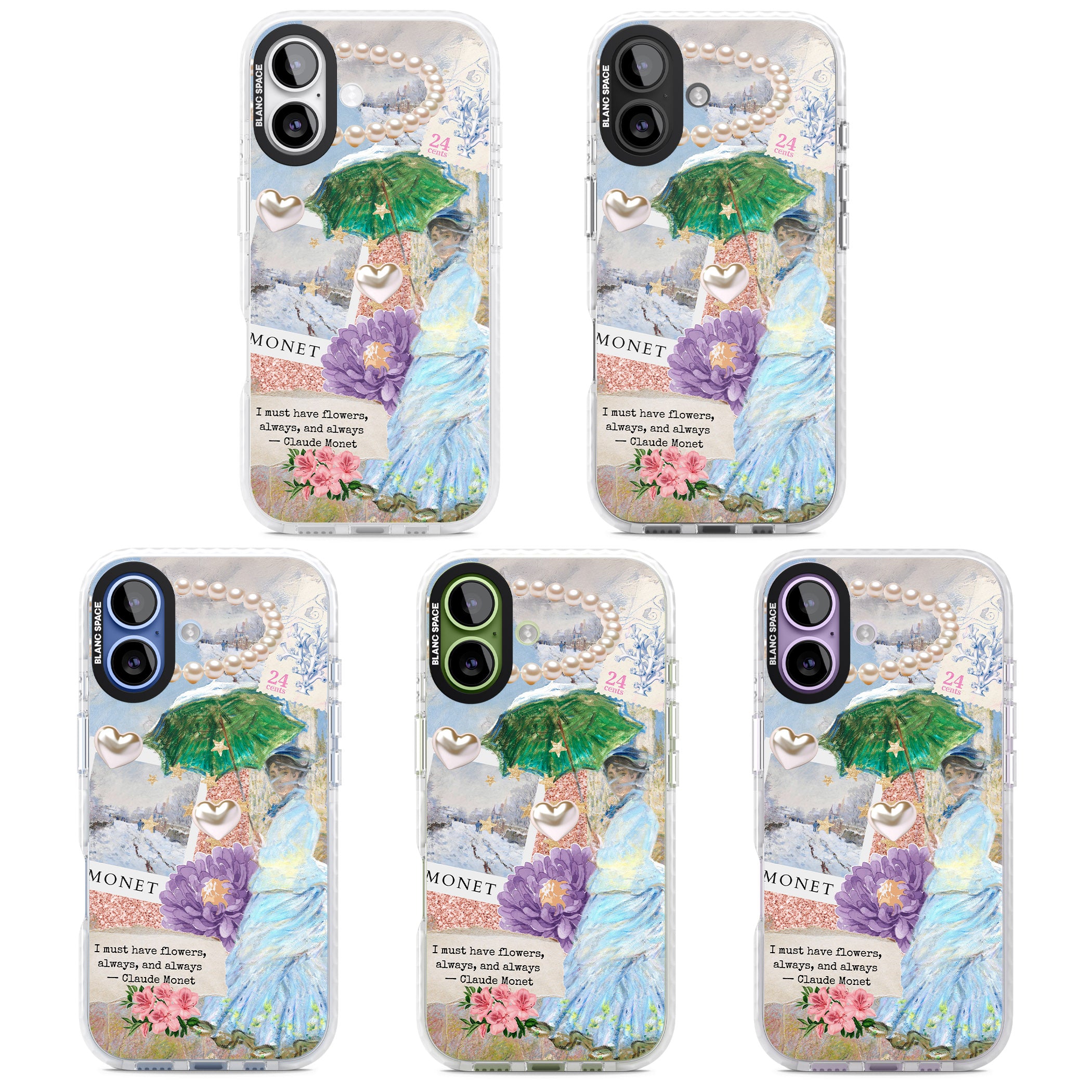 Monet 'Must Have Flowers' Collage iPhone 17 Impact Pro Clear Phone Case APT Impact Protection
