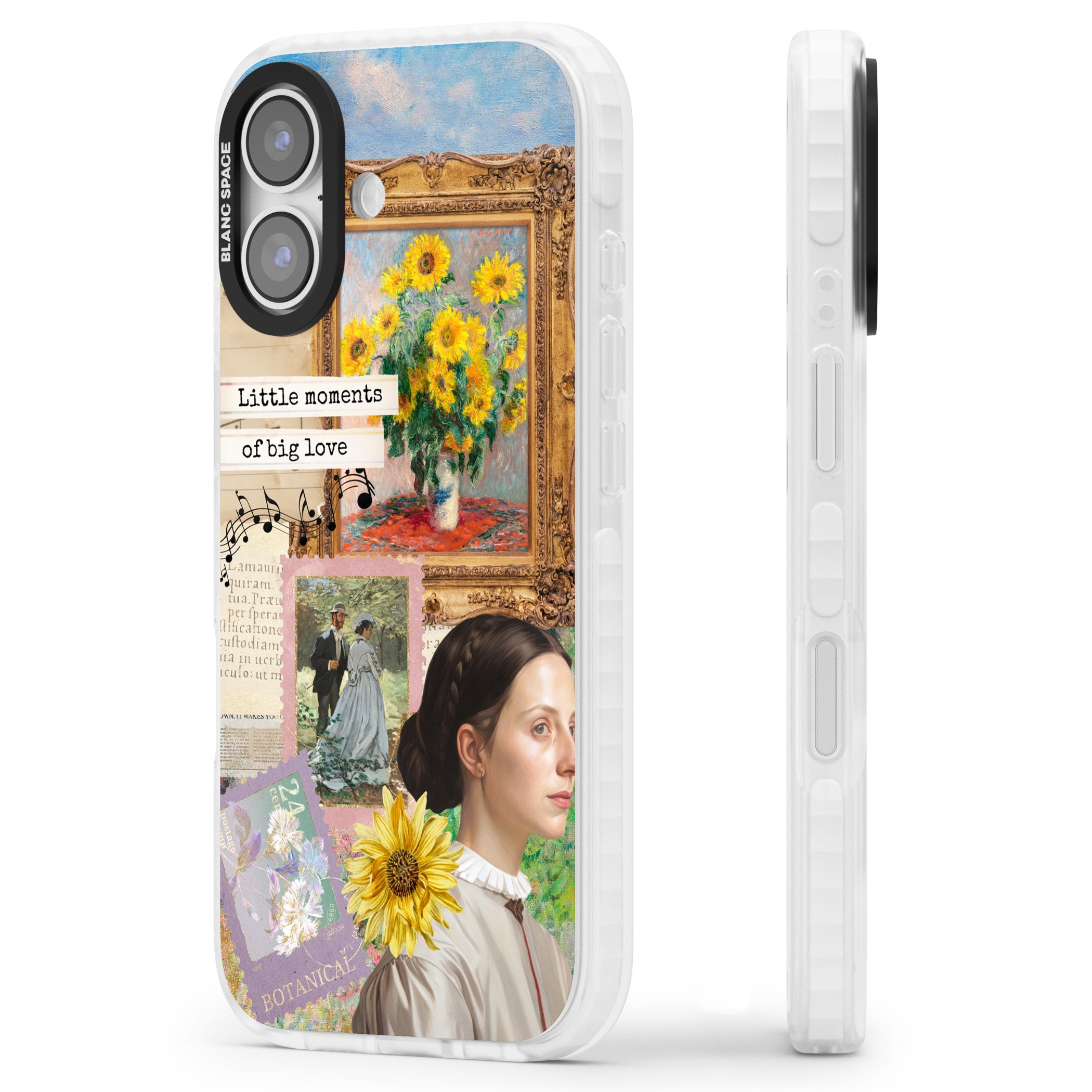 Monet 'Little Moments' Collage iPhone 17 Impact Pro Clear Phone Case Side Profile