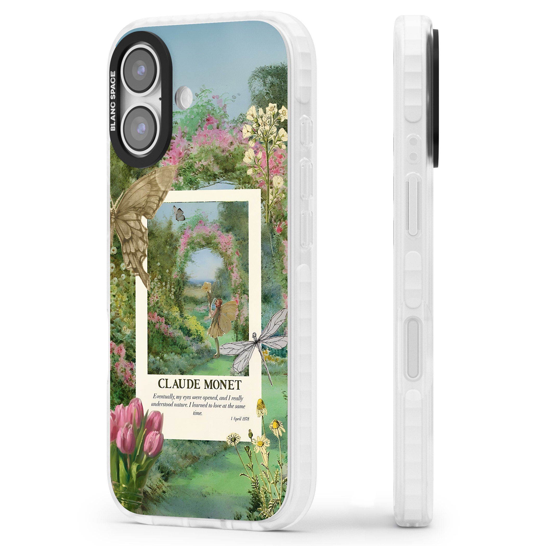 Monet Fairy Garden iPhone 17 Impact Pro Clear Phone Case Side Profile