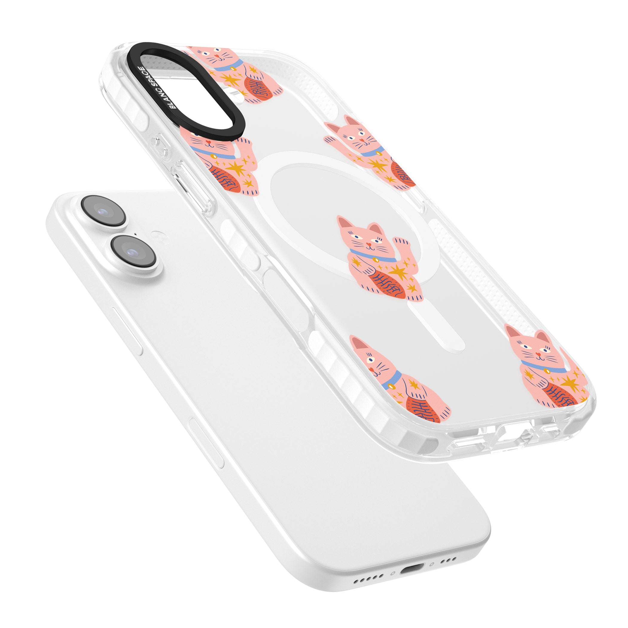 Waving Cat Pattern iPhone 17 Impact Pro Clear Phone Case Colours