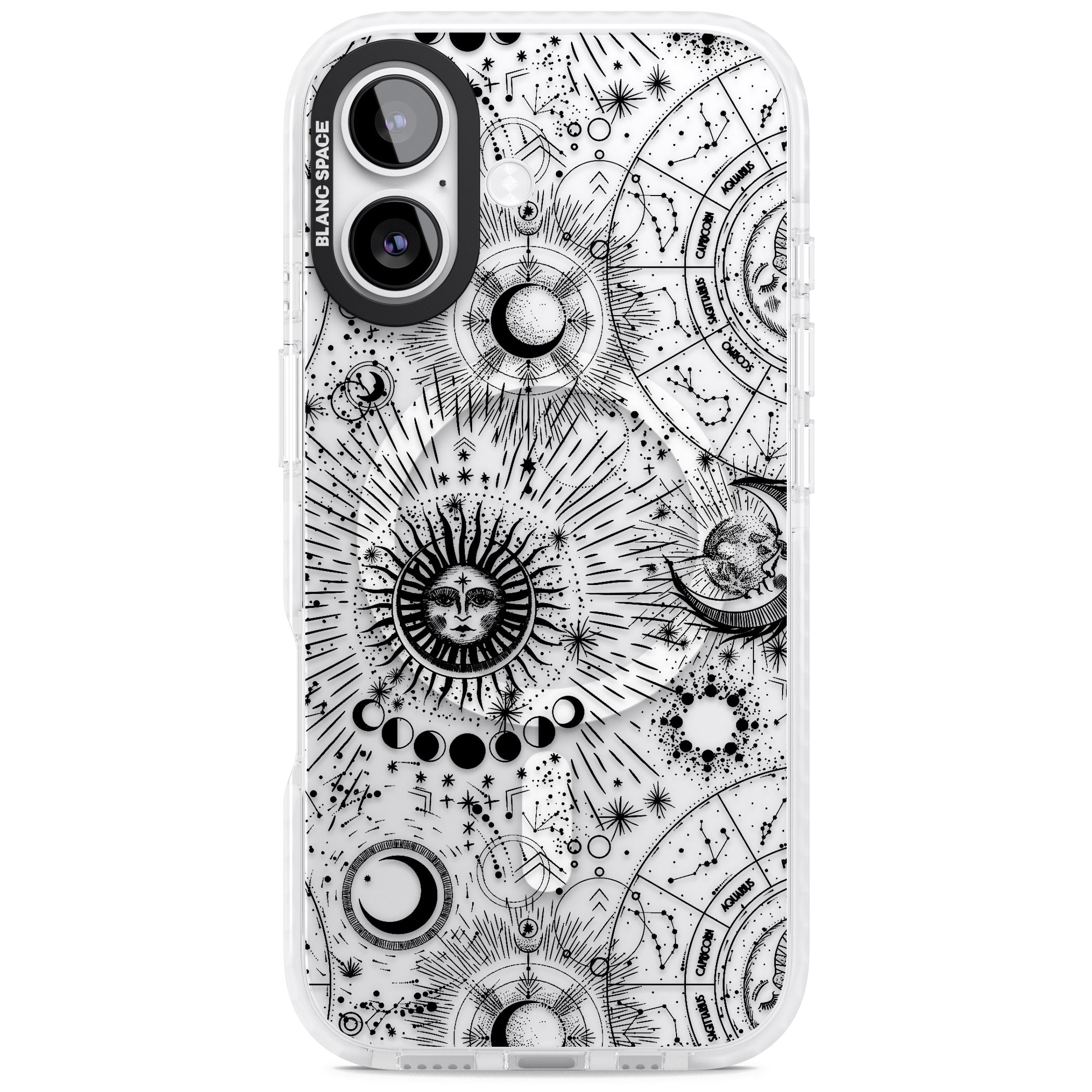 Suns & Zodiac Solar Chart iPhone 17 Impact Pro Clear Phone Case