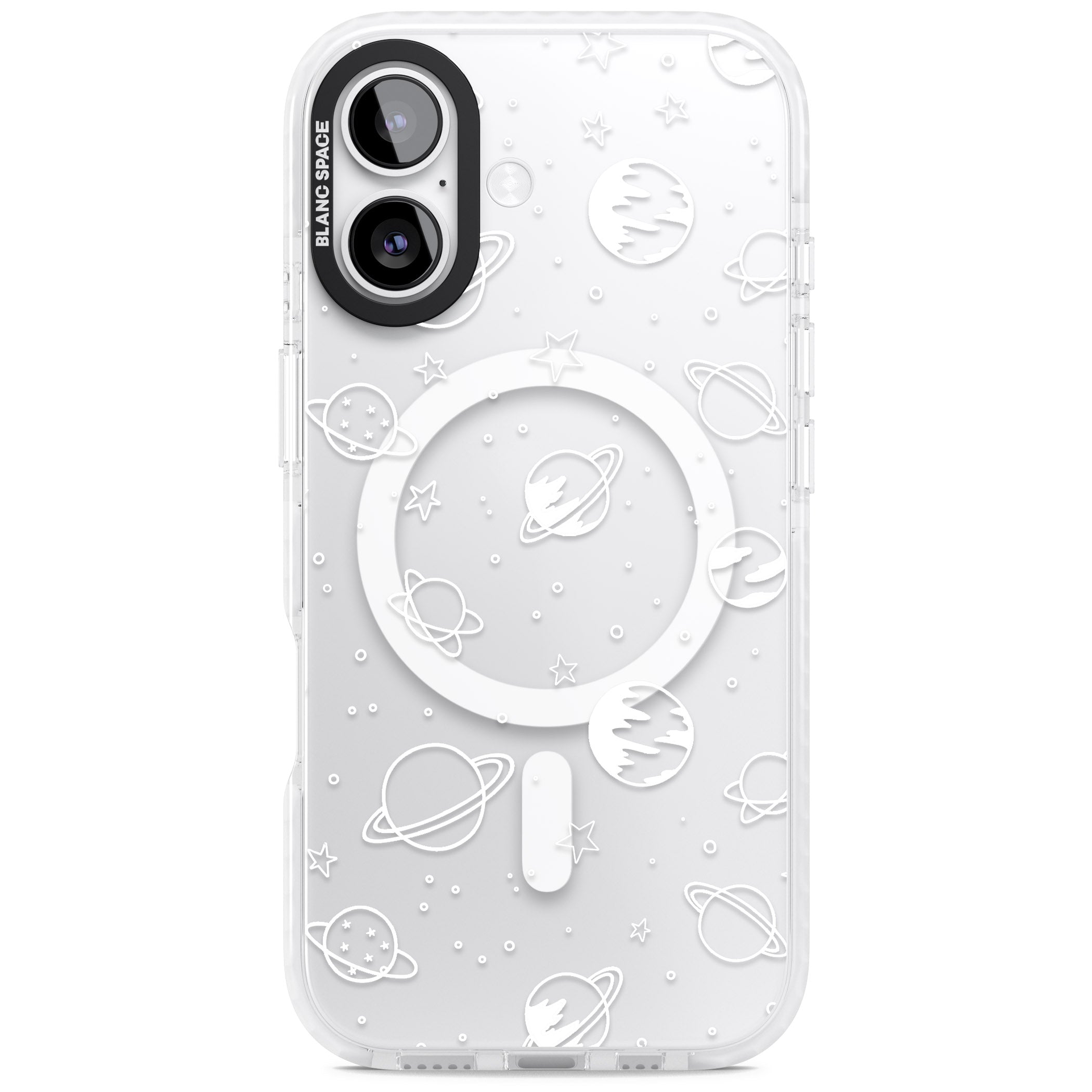 Cosmic Sketch White Clear iPhone 17 Impact Pro Clear Phone Case