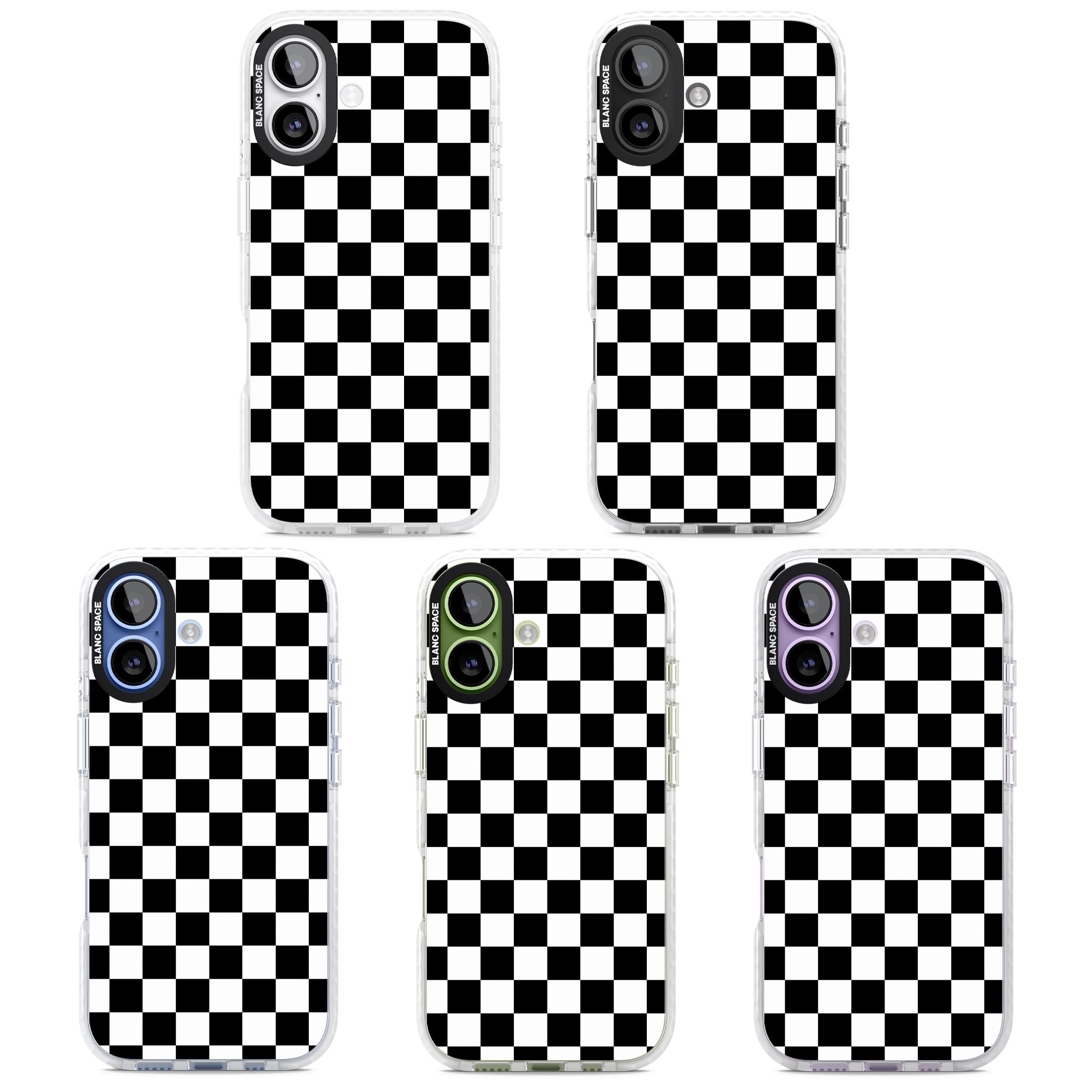 Black Checkered iPhone 17 Impact Pro Clear Phone Case APT Impact Protection