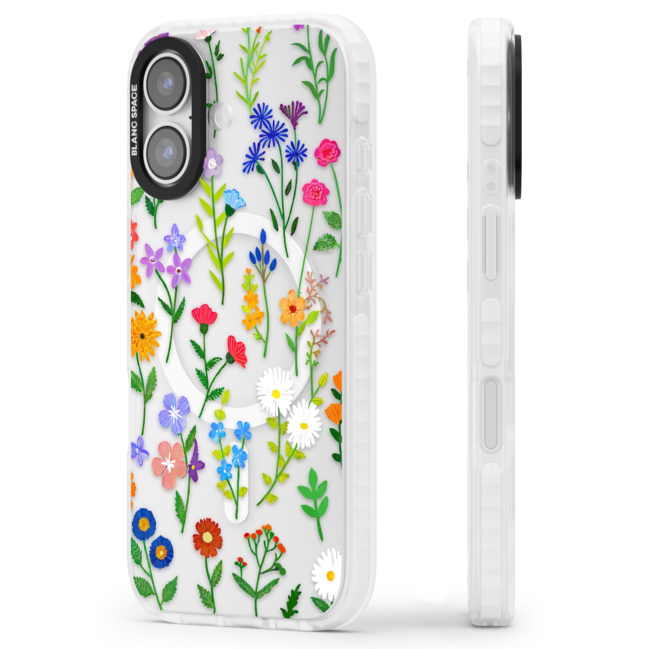 Wildflower Garden iPhone 17 Impact Pro Clear Phone Case Side Profile