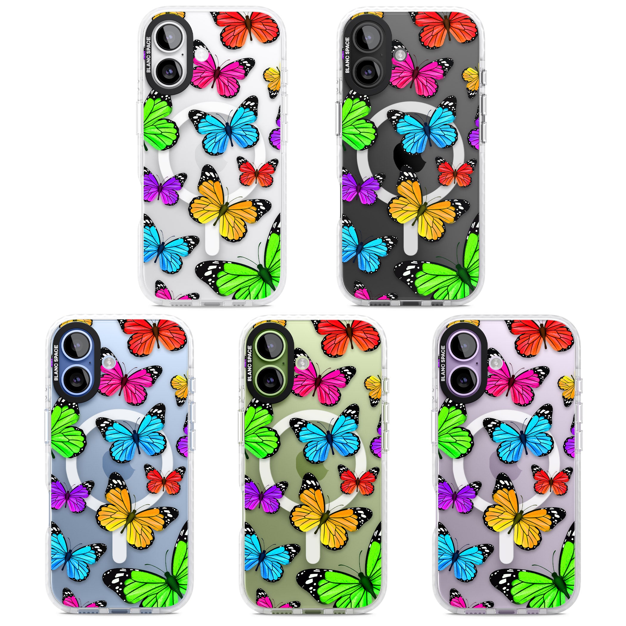 Vibrant Butterflies iPhone 17 Impact Pro Clear Phone Case APT Impact Protection