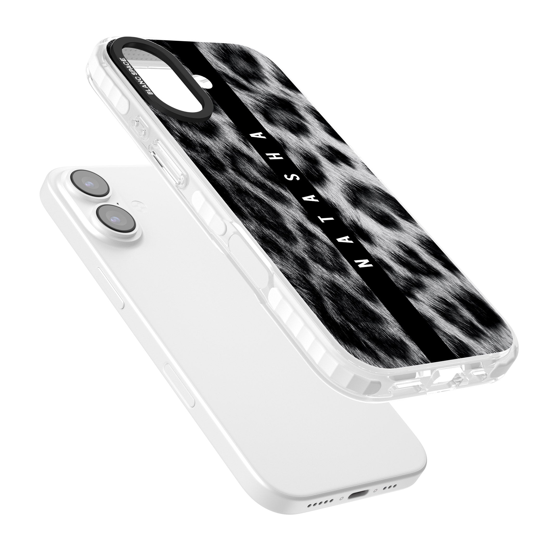 Personalised Snow Leopard Print iPhone 17 Impact Pro Clear Phone Case Colours