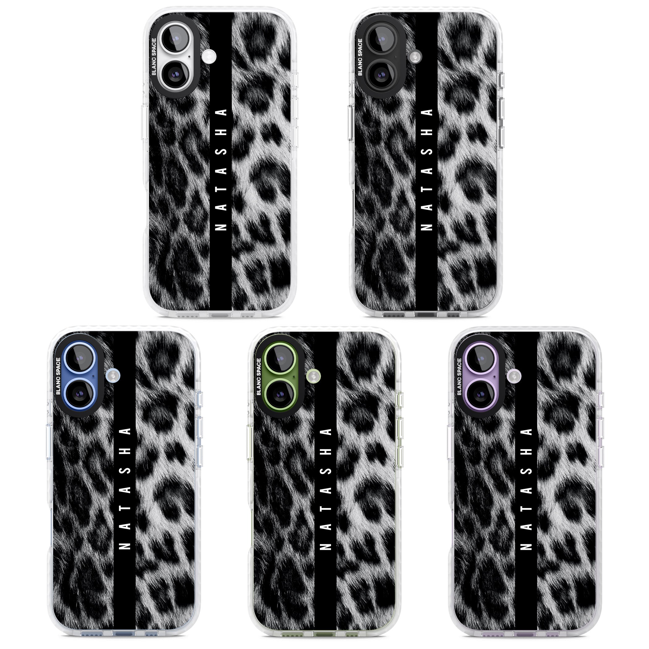 Personalised Snow Leopard Print iPhone 17 Impact Pro Clear Phone Case APT Impact Protection