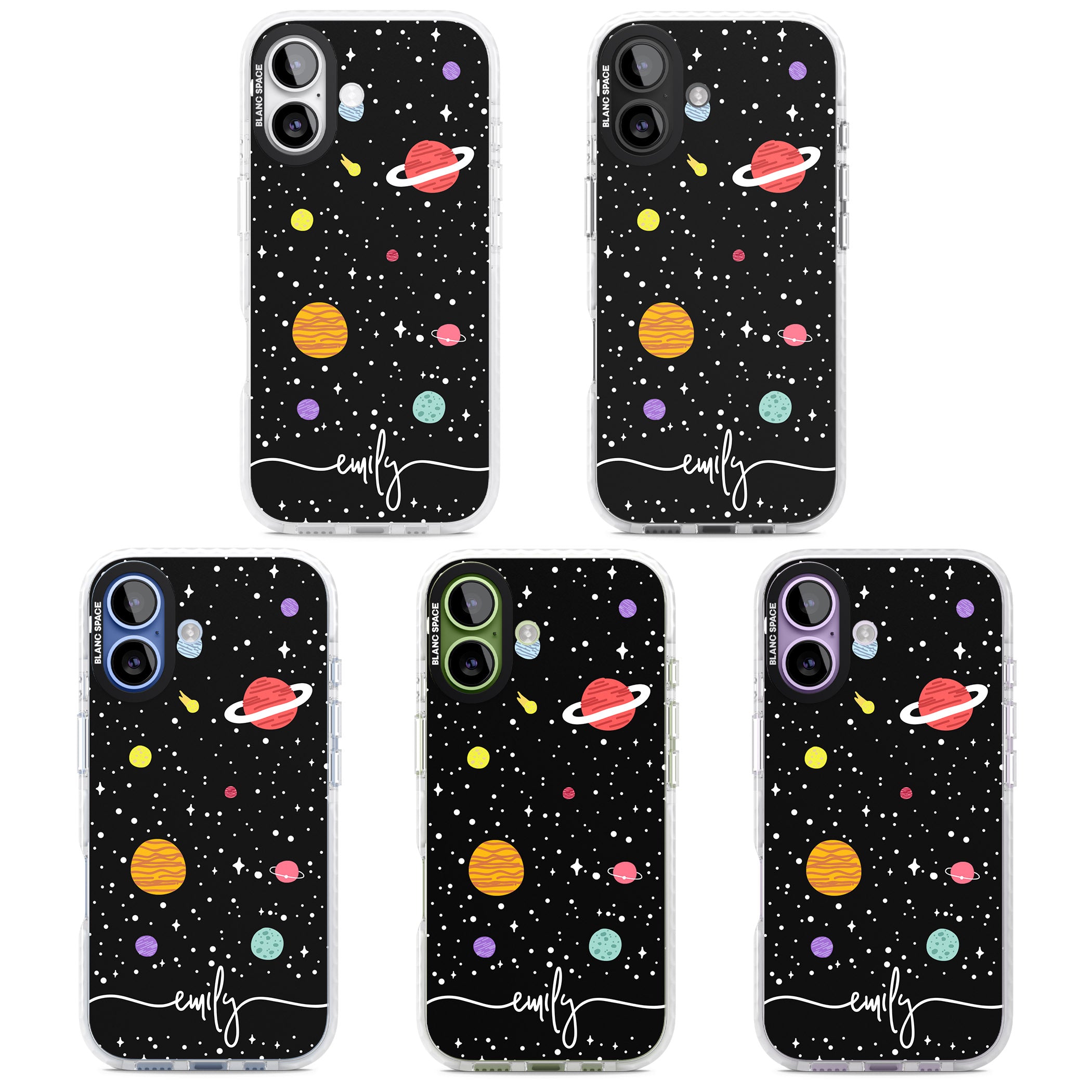 Personalised Cute Cartoon Planet iPhone 17 Impact Pro Clear Phone Case APT Impact Protection