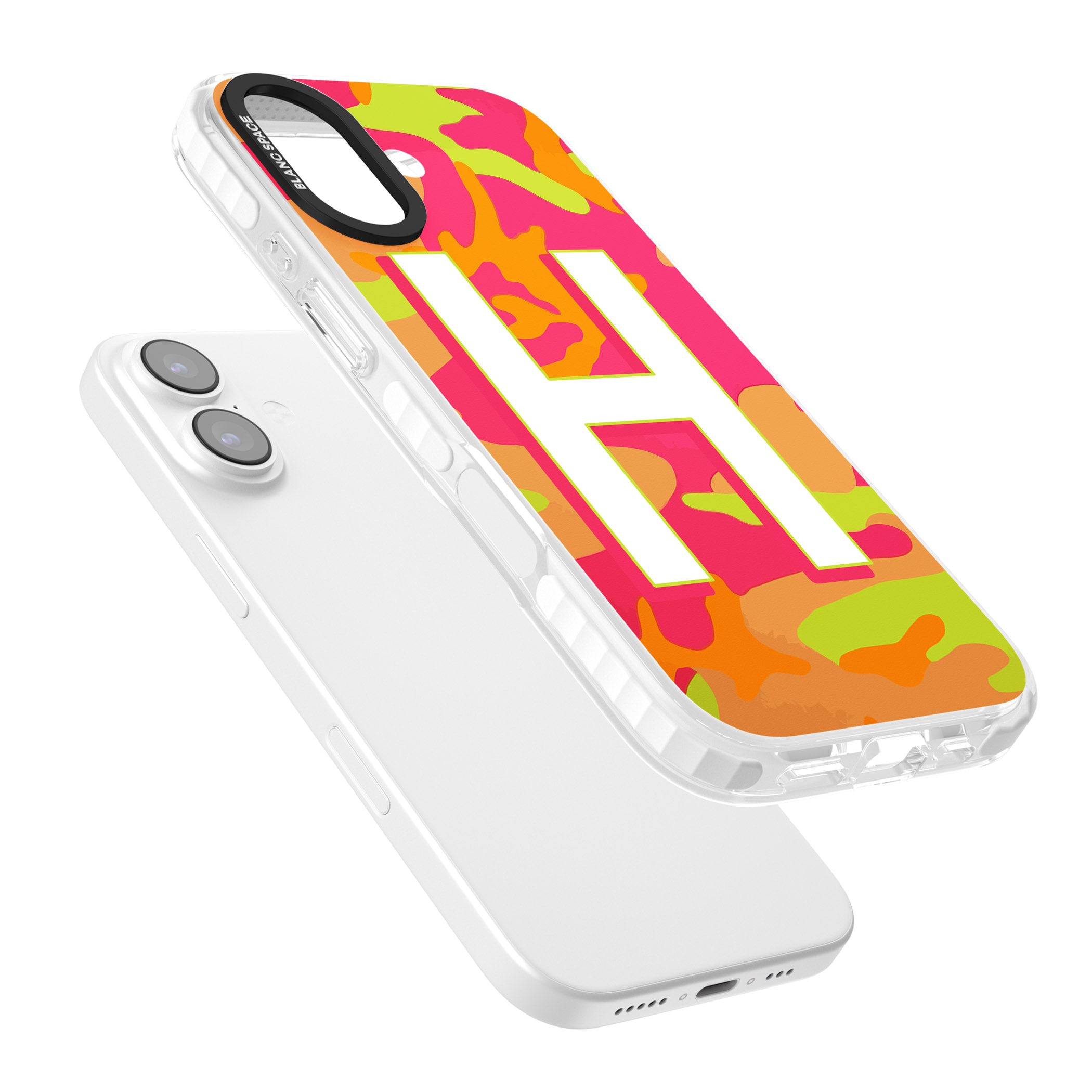 Personalised Neon Camo iPhone 17 Impact Pro Clear Phone Case Colours