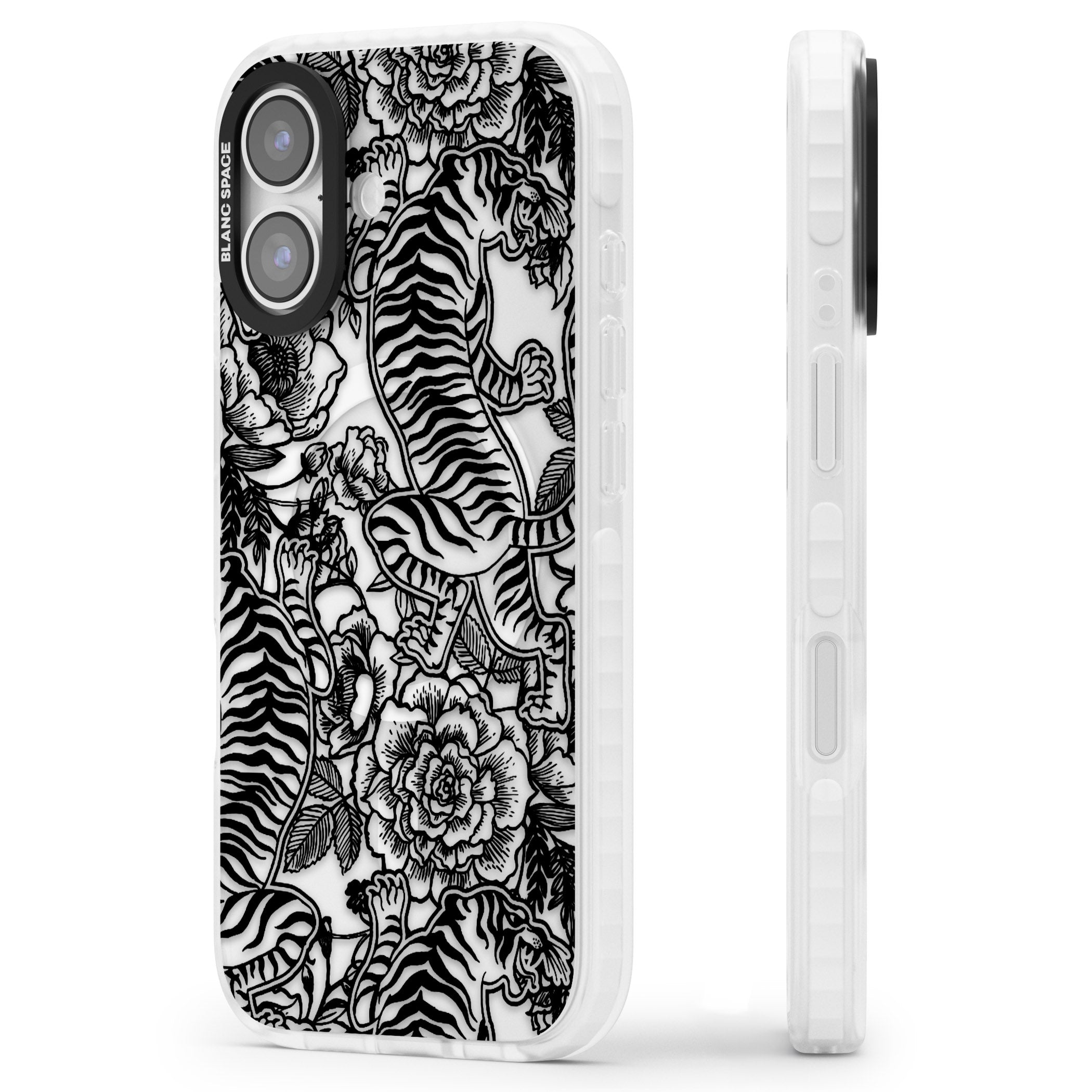 Personalised Chinese Tiger Pattern iPhone 17 Impact Pro Clear Phone Case Side Profile