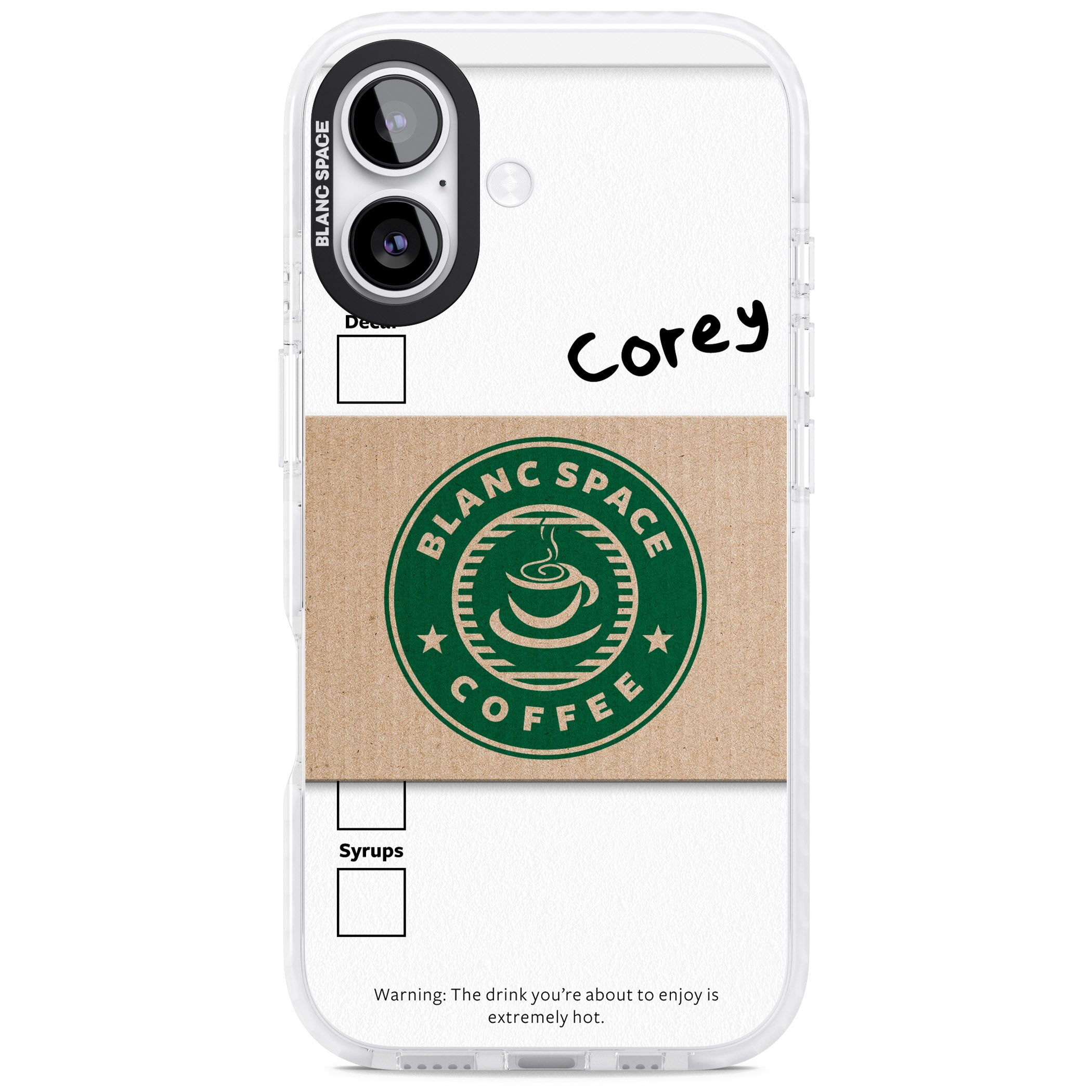 Personalised Coffee Cup iPhone 17 Impact Pro Clear Phone Case