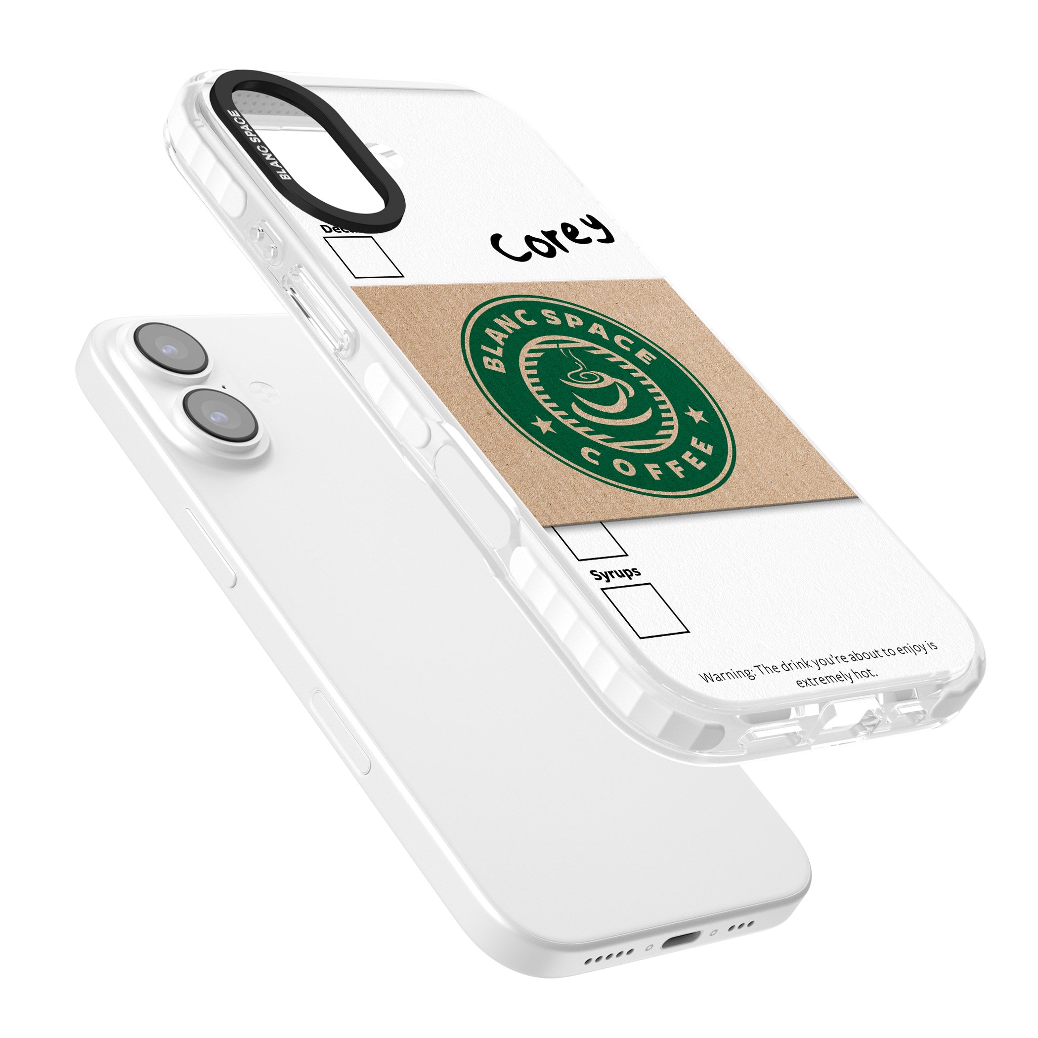 Personalised Coffee Cup iPhone 17 Impact Pro Clear Phone Case Colours