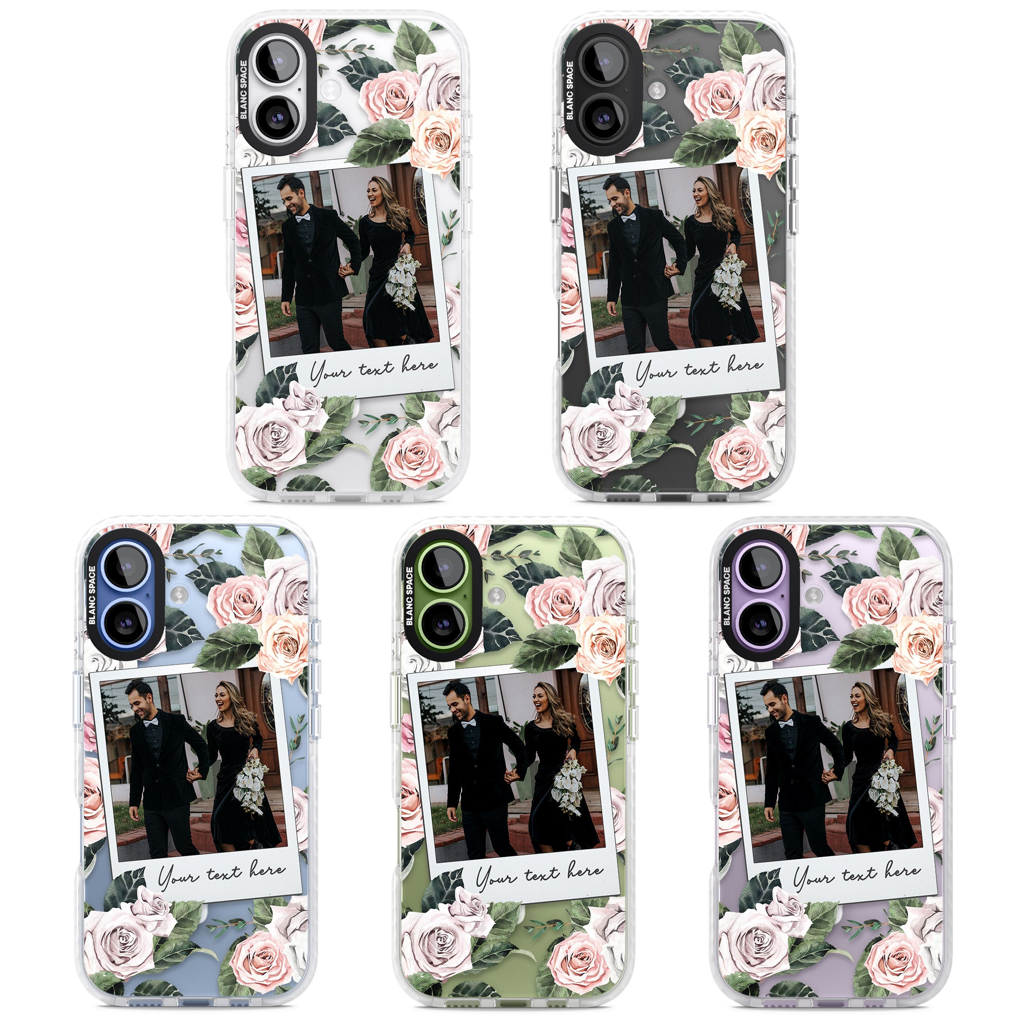 Personalised Floral Instant Camera Photo iPhone 17 Impact Pro Clear Phone Case APT Impact Protection